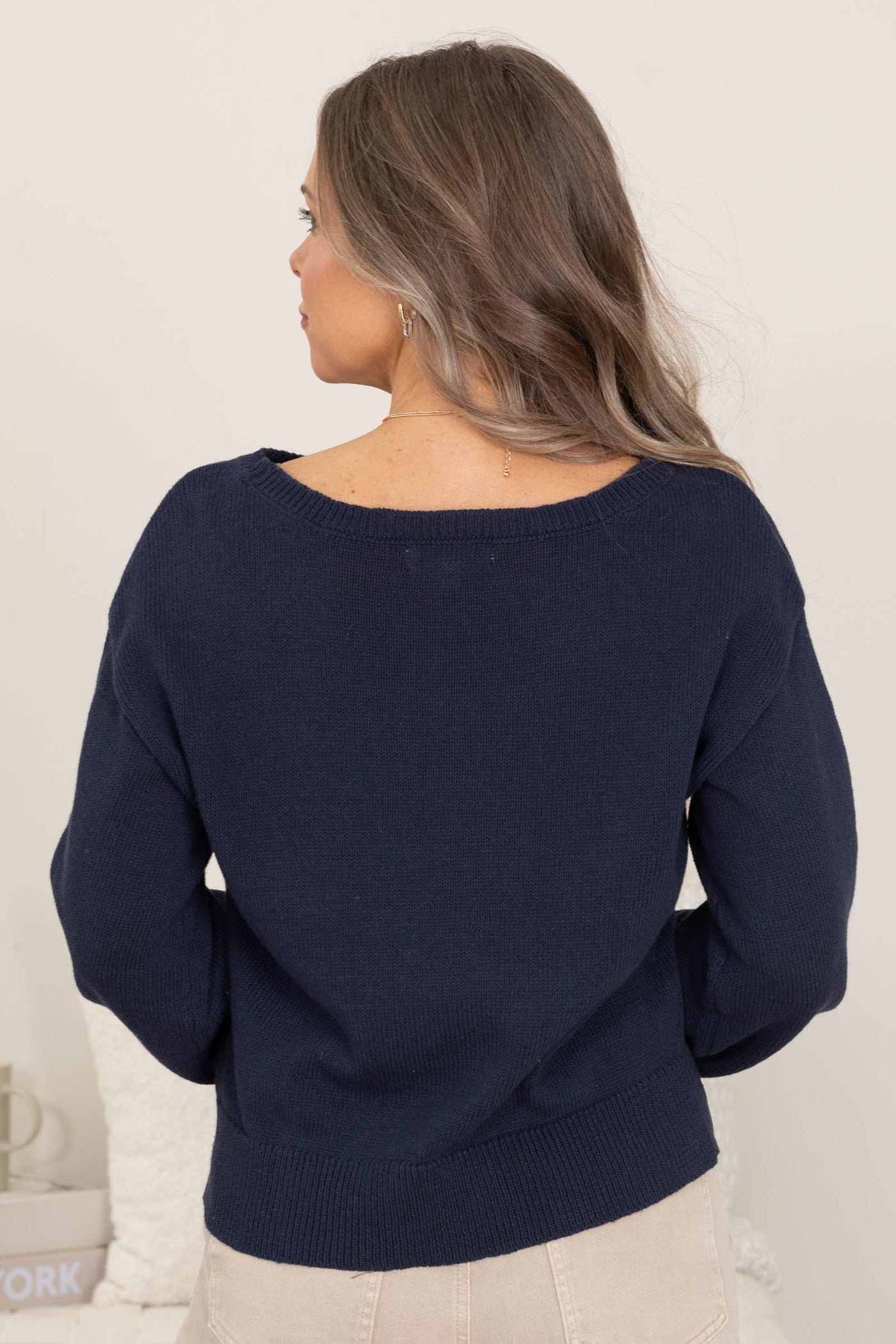 Navy American Heart Puppy Sweater Top