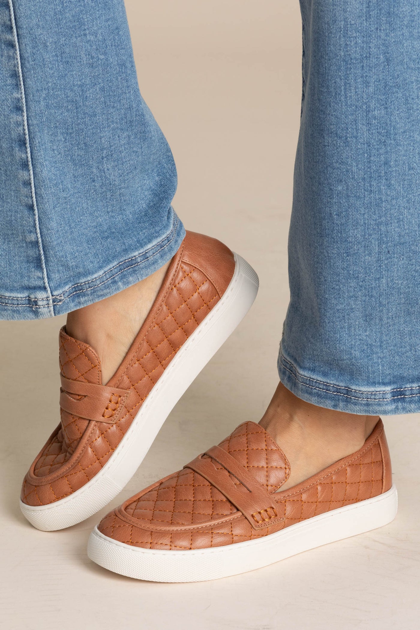 Corkys Cognac Quilted Loafer