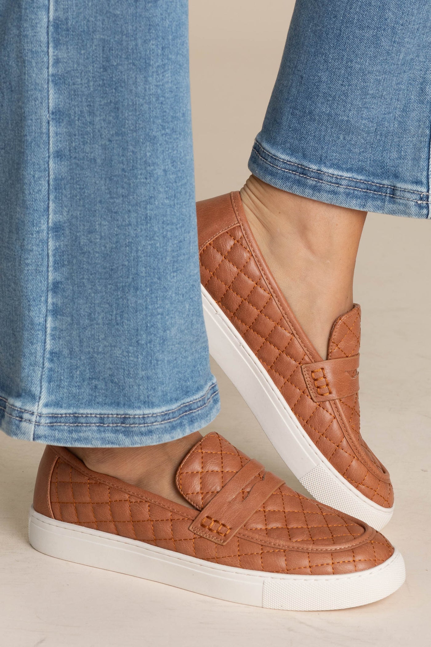 Corkys Cognac Quilted Loafer