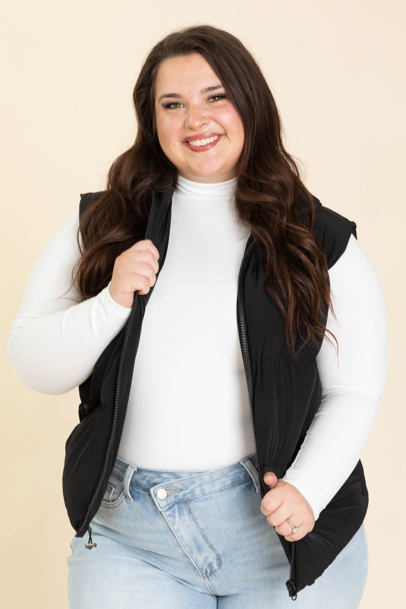 Solid Woven Puffer Vest