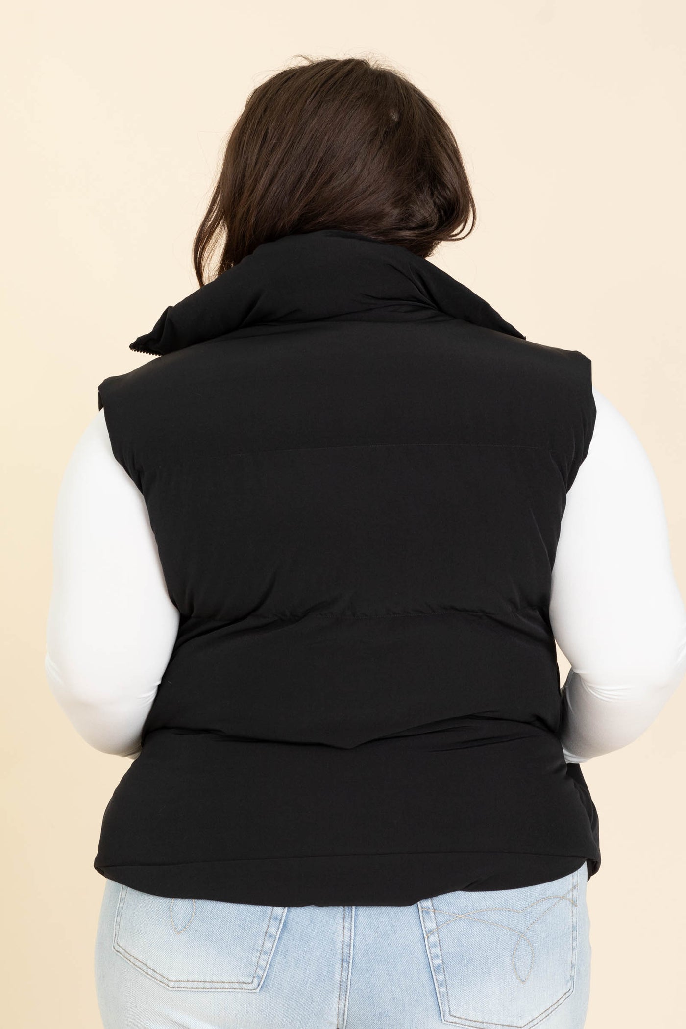 Solid Woven Puffer Vest