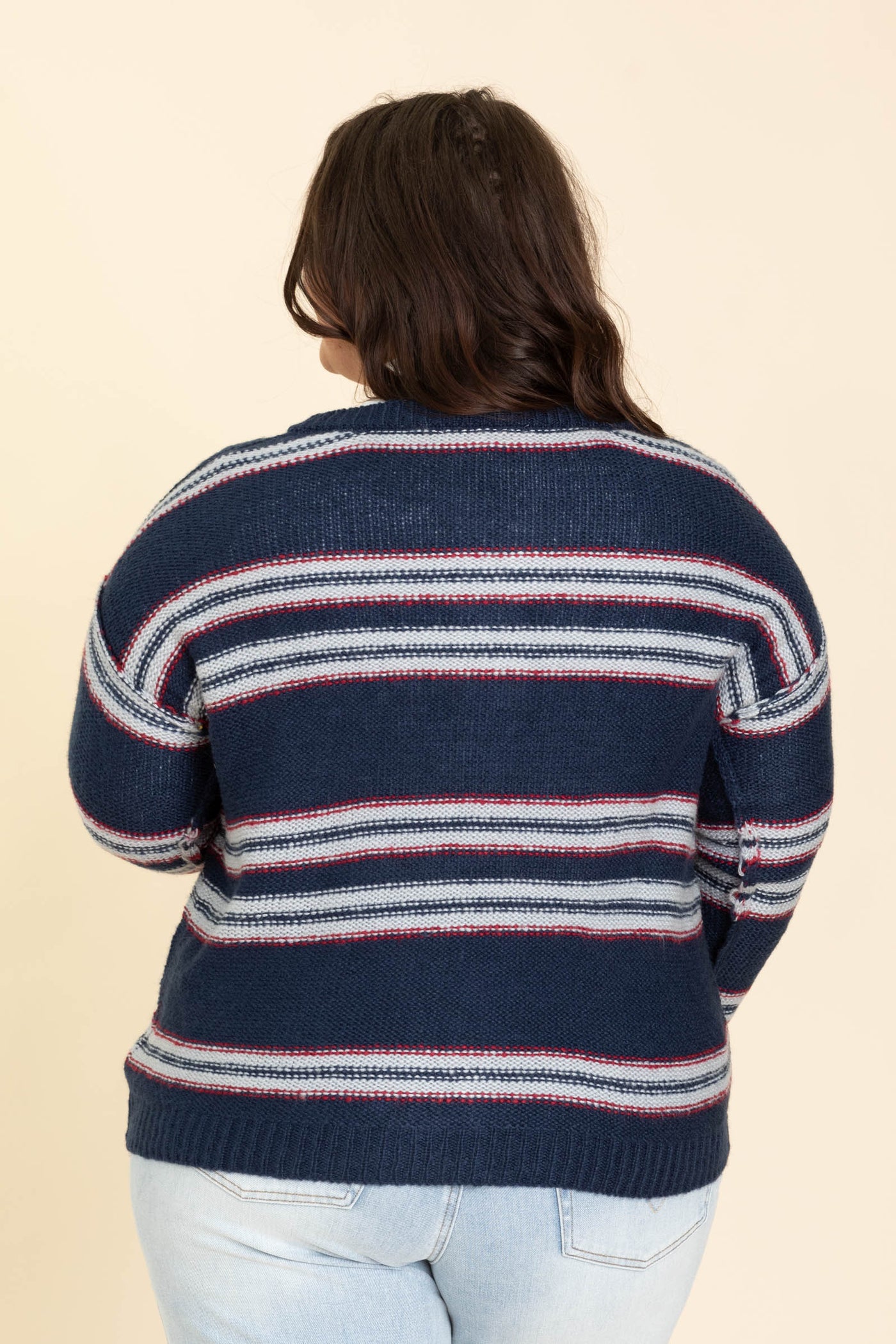 Retro Striped Button Front Cardigans