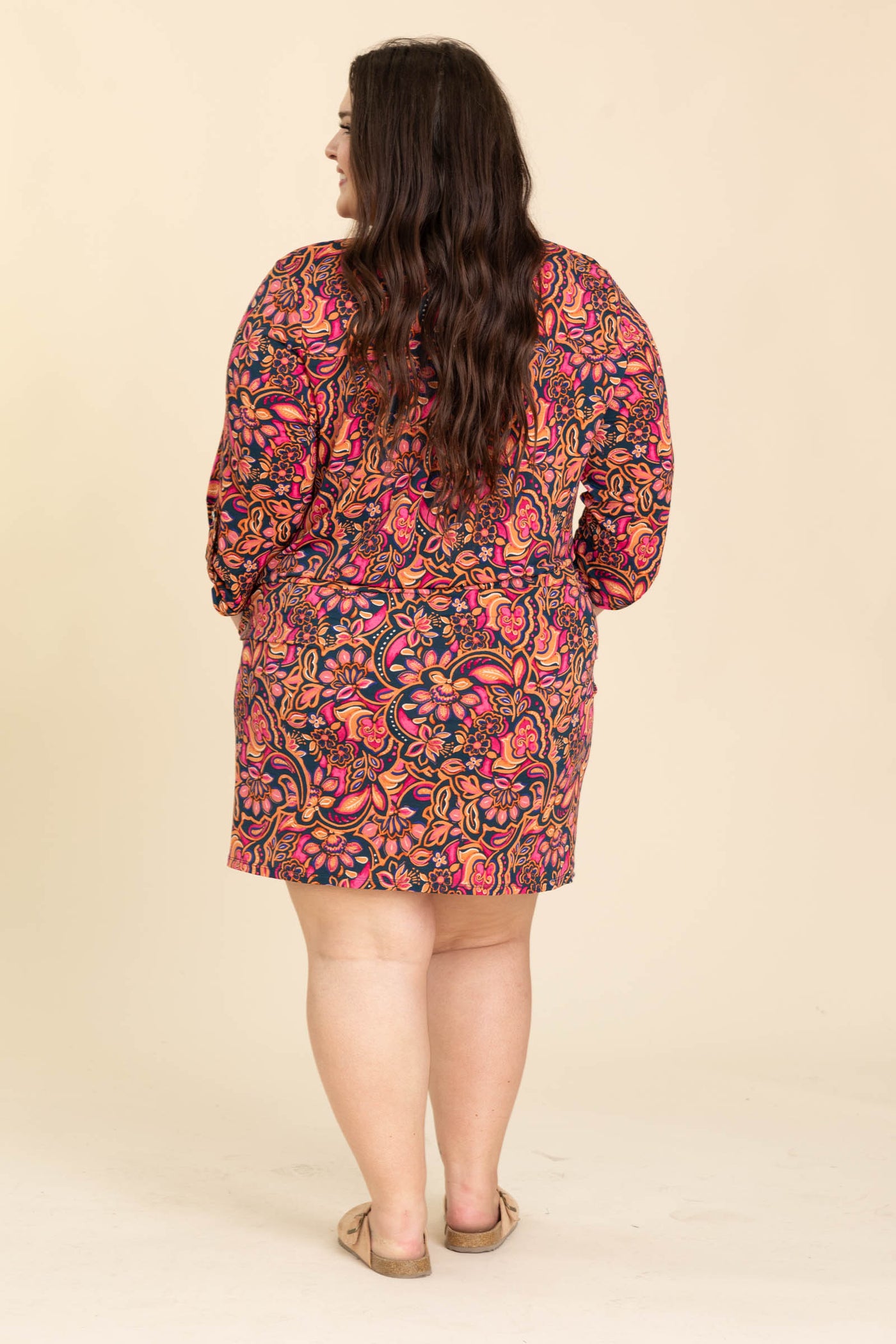 Berry Print Wrinkle Free Dress