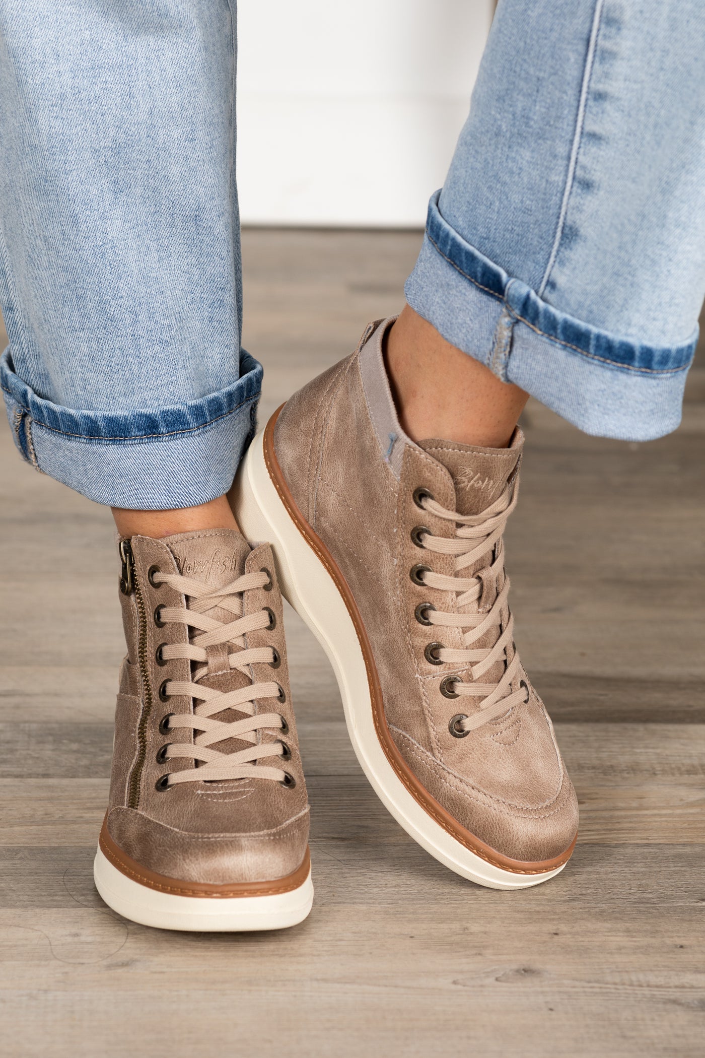 Blowfish Tan Wedge Sneaker · Filly Flair