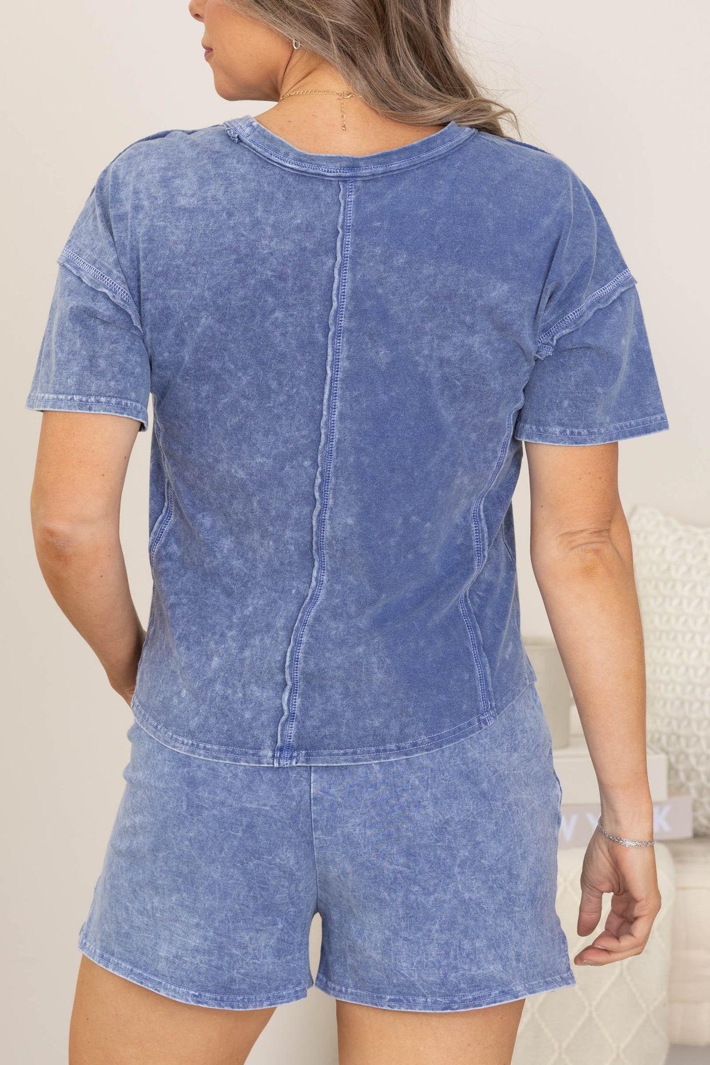 Halo Snow Washed Short Sleeve Tee & Shorts Set