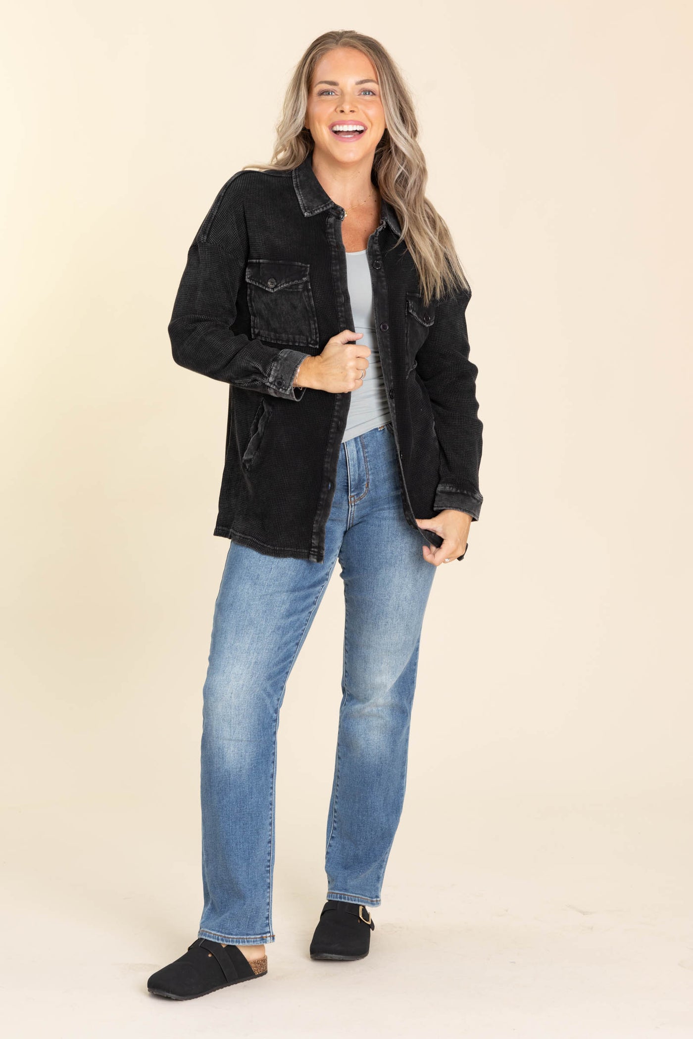 Judy Blue Vintage Wash Thermal Straight Jeans