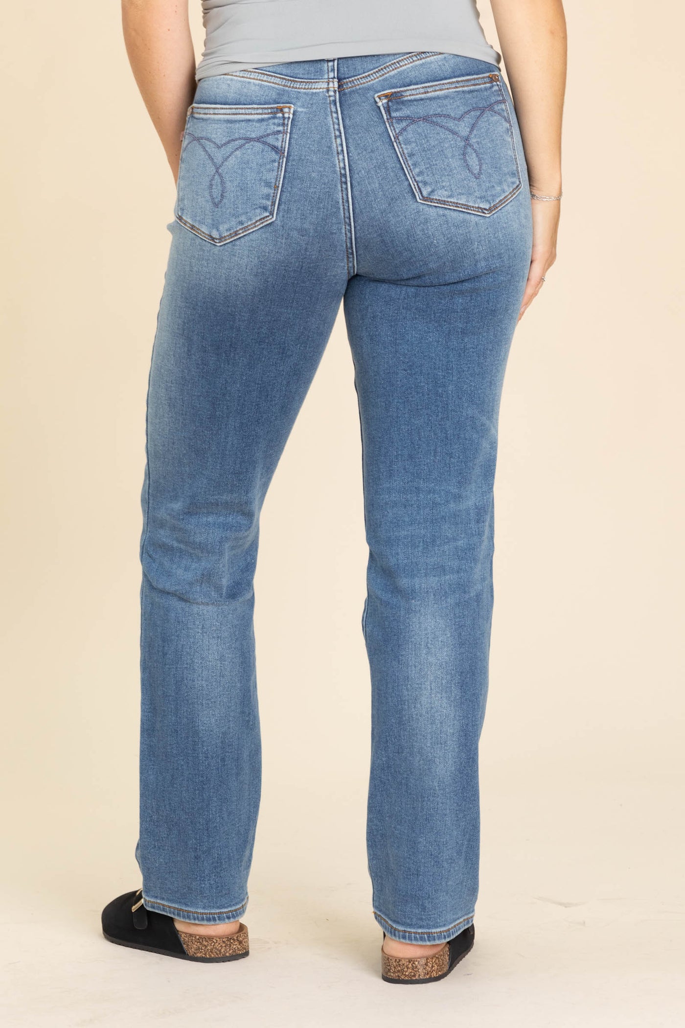 Judy Blue Vintage Wash Thermal Straight Jeans