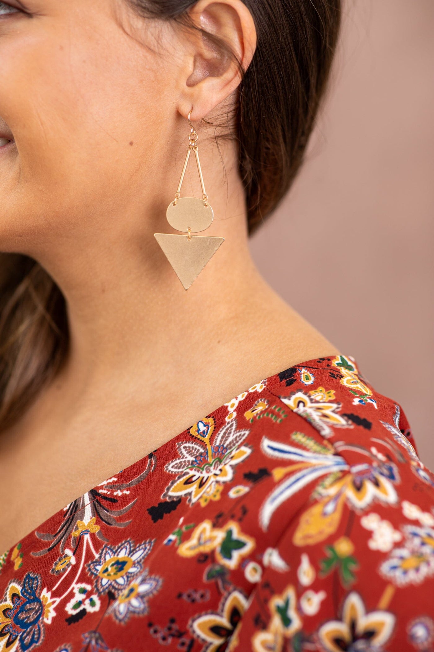 Matte Gold Triangle Drop Earrings - Filly Flair