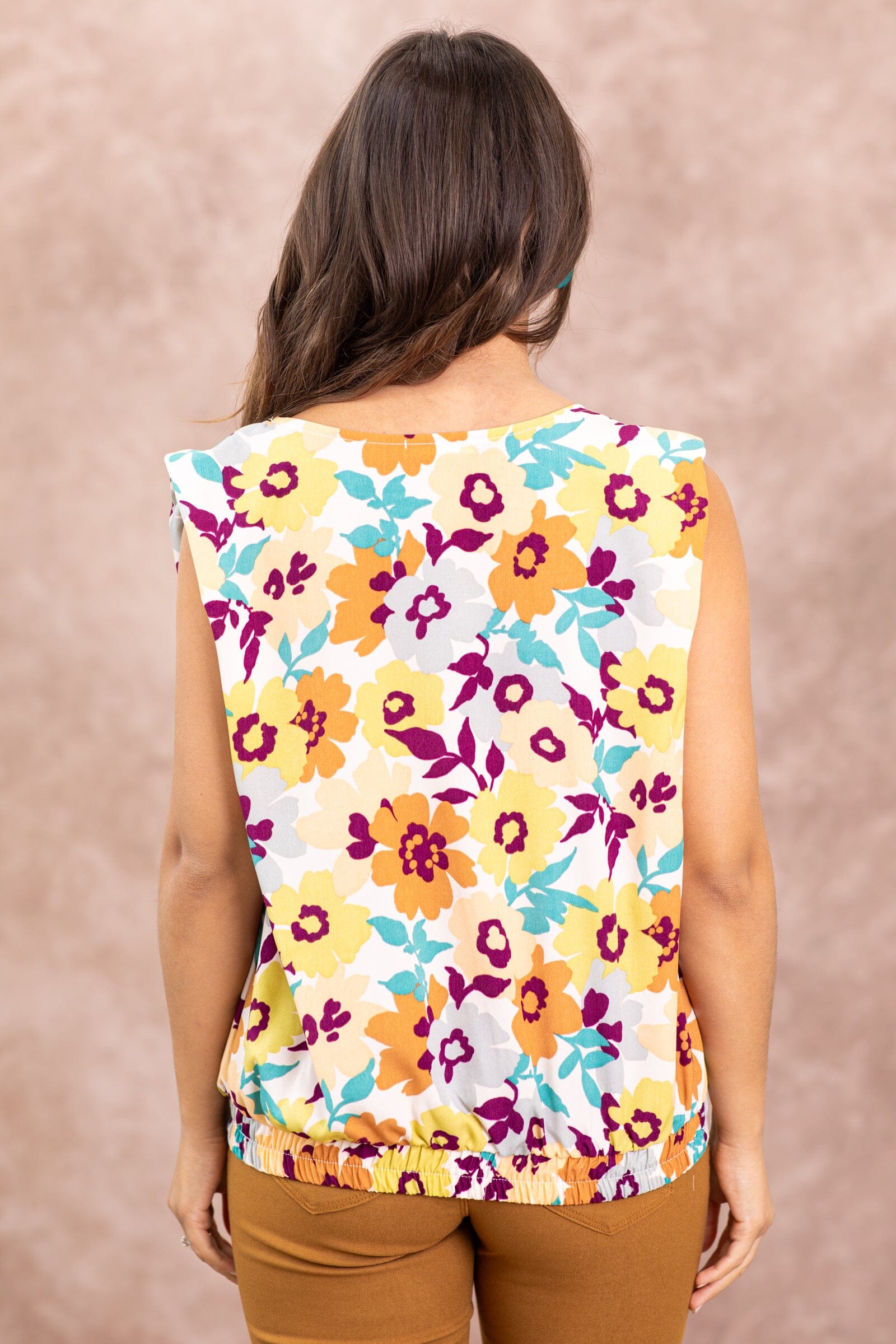 Berry Multicolor Floral Print Top - Filly Flair