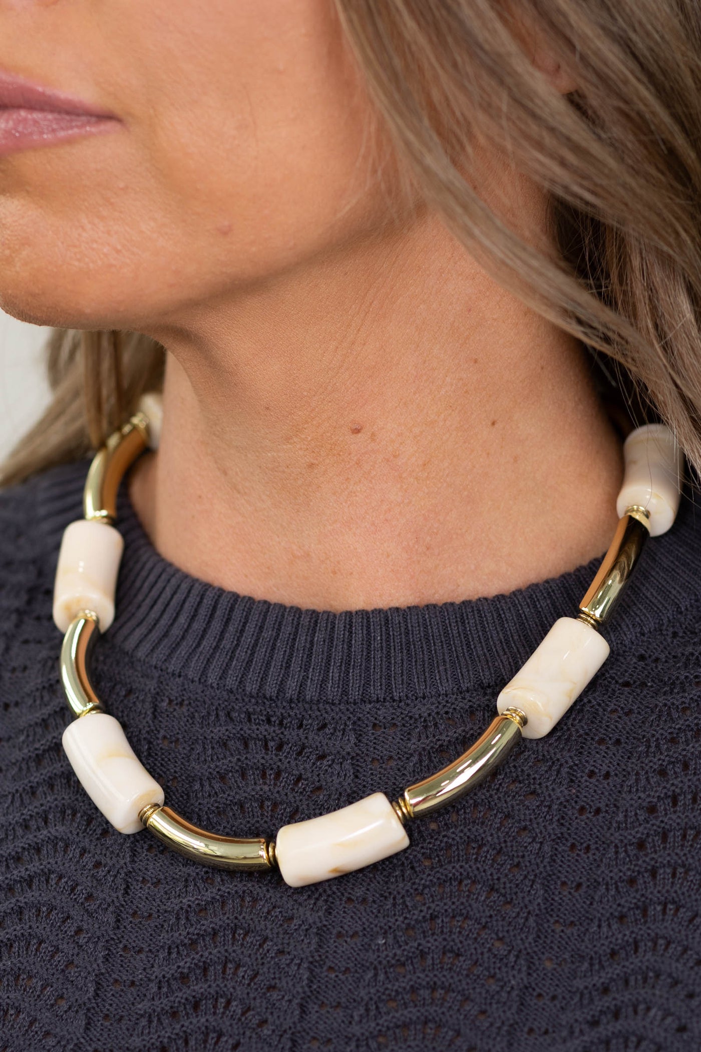 Cream Worth Remembering Chunky Necklace