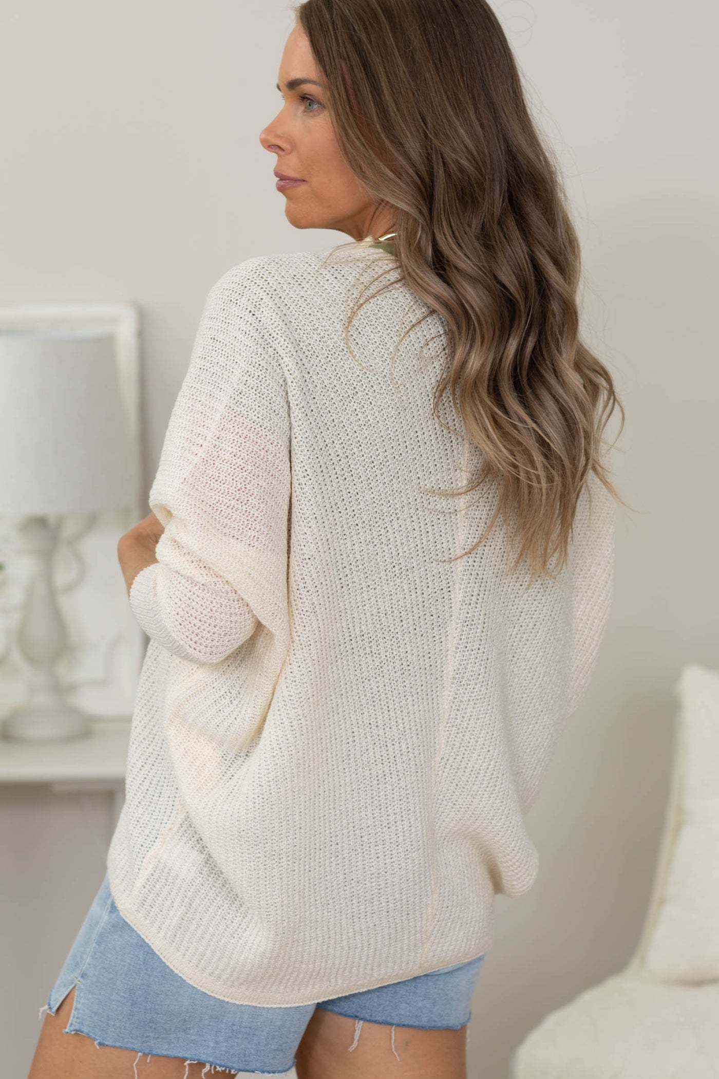 Dolman Sleeve Lightweight Open Front Cardigan