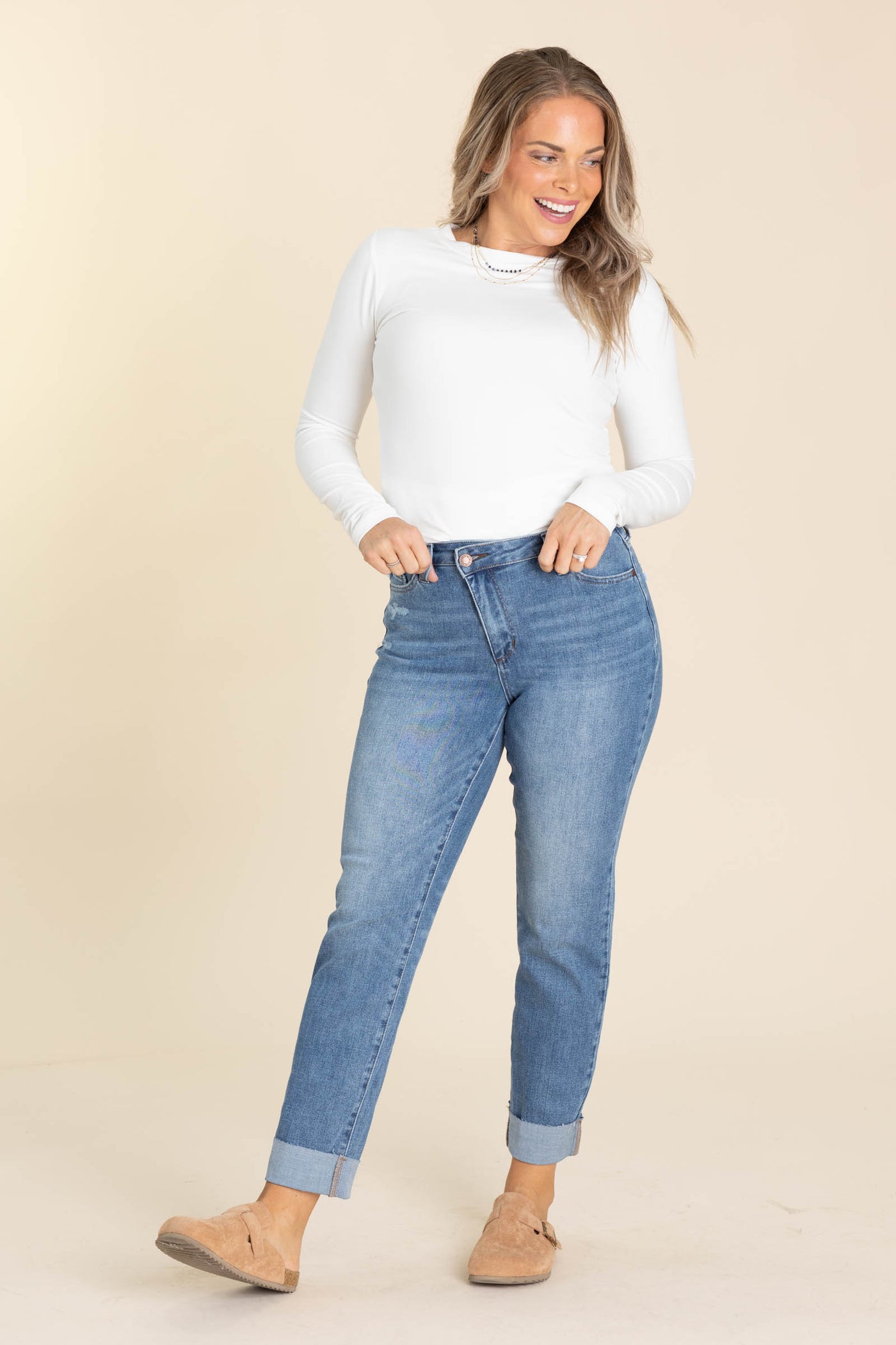 Judy Blue Criss-Cross Single Cuff Jean