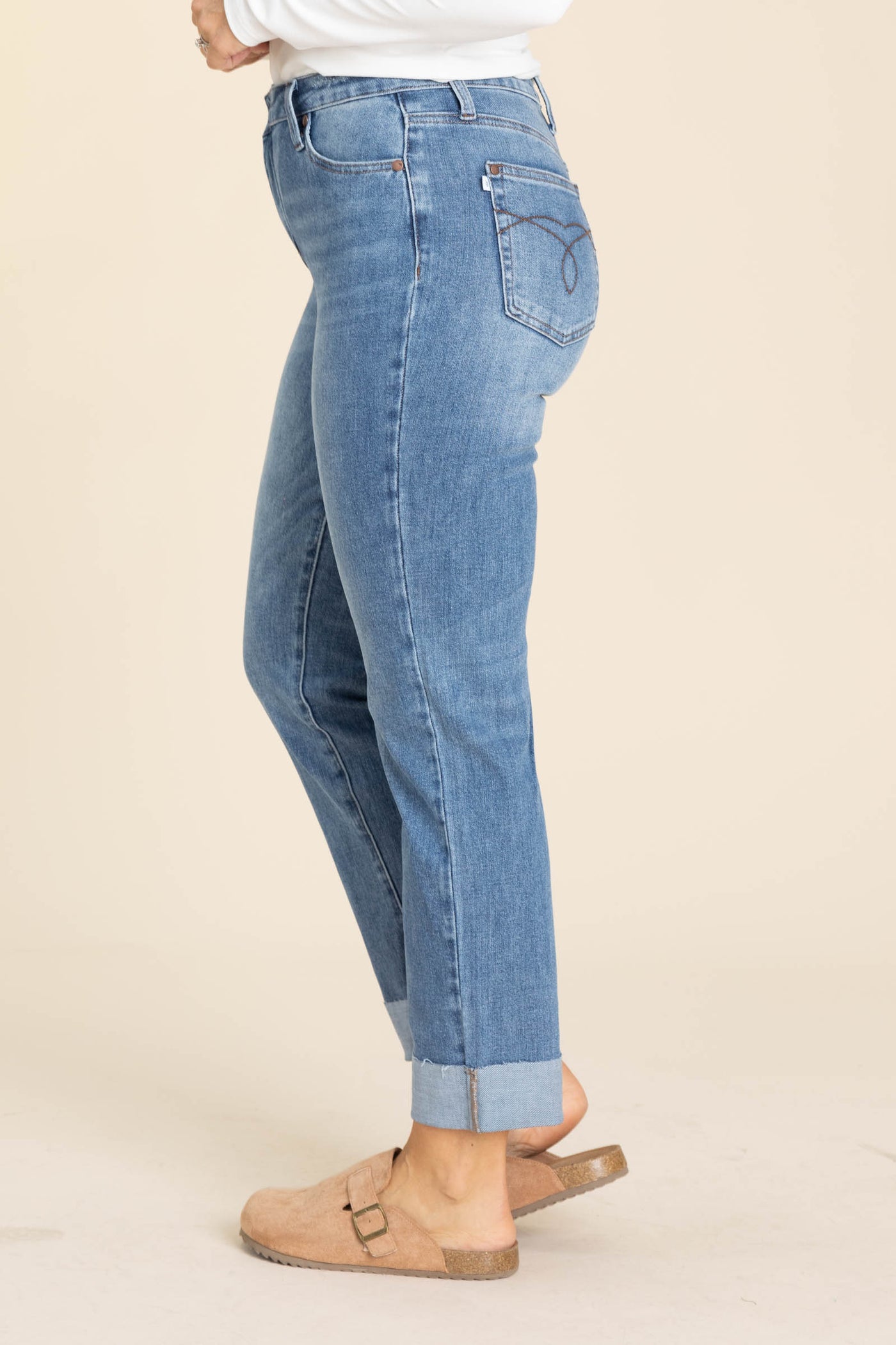 Judy Blue Criss-Cross Single Cuff Jean