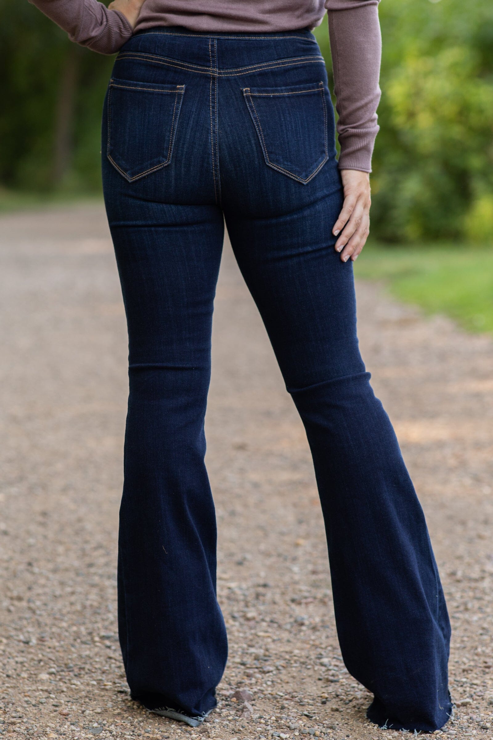 Cello Dark Wash High Rise Flare Jeans - Filly Flair