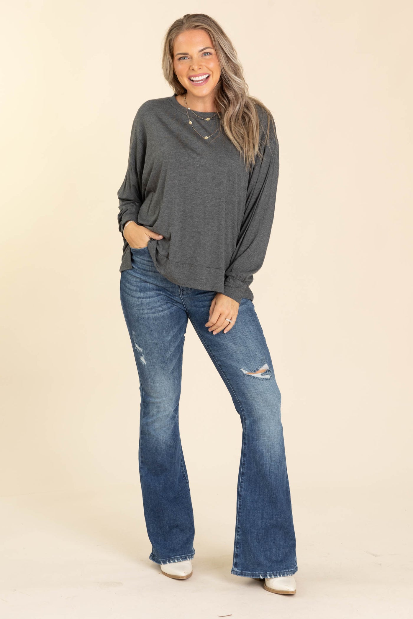 Super Soft Basic Dolman Sleeve Top
