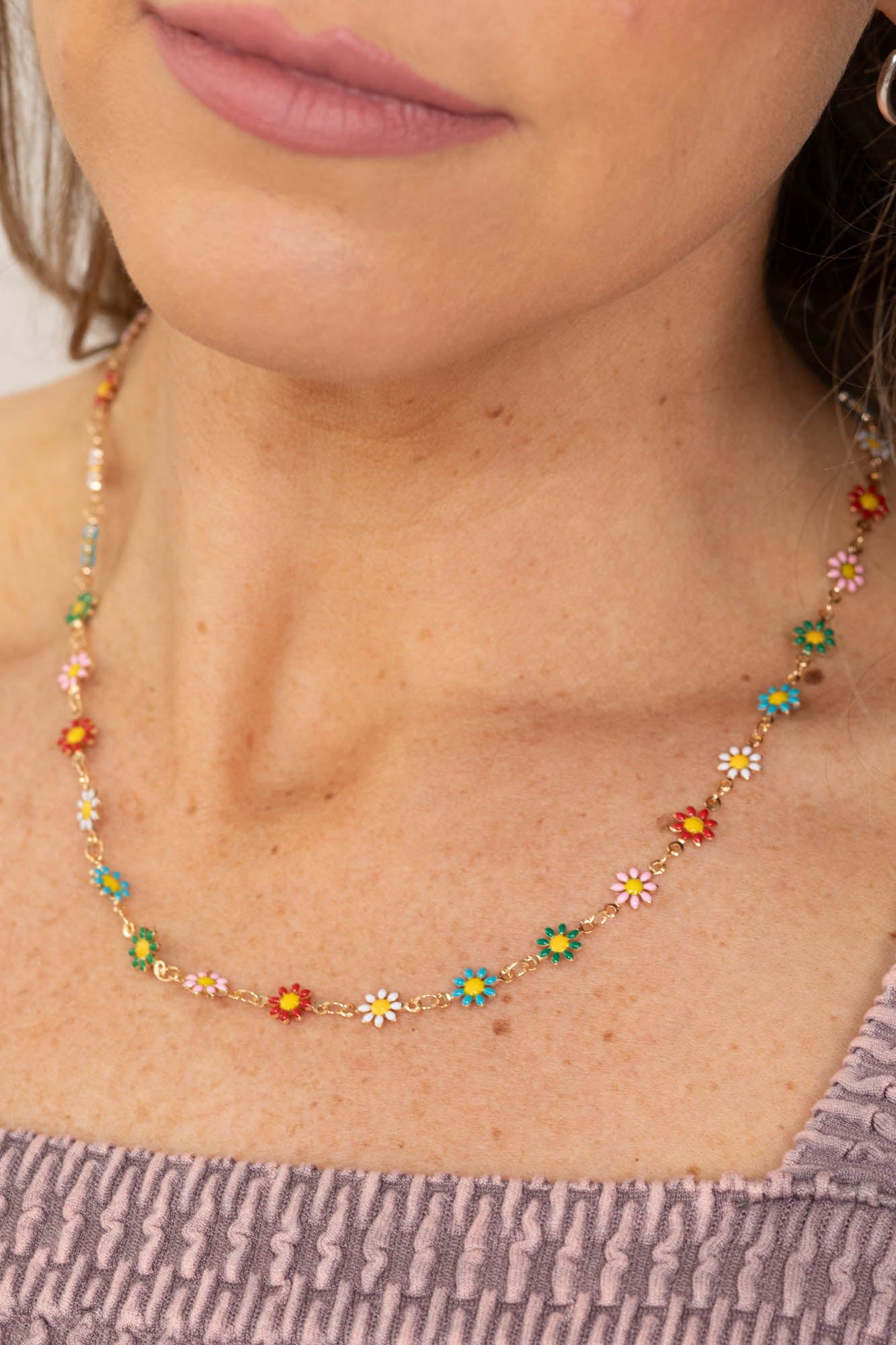 Field of Flowers Multi Daisy Chain Necklace