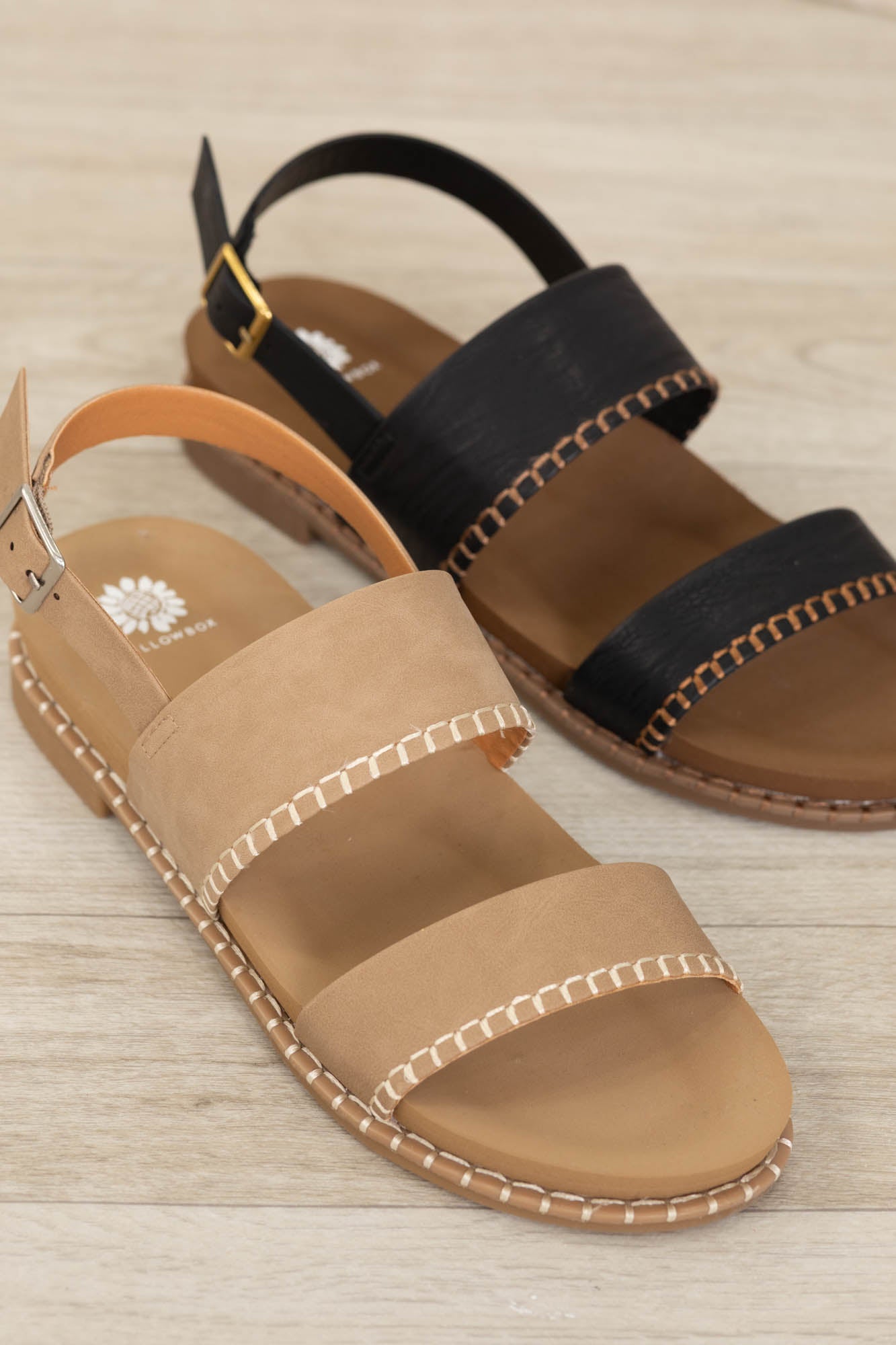Double Strap Sandals With Cushioned Footbed
