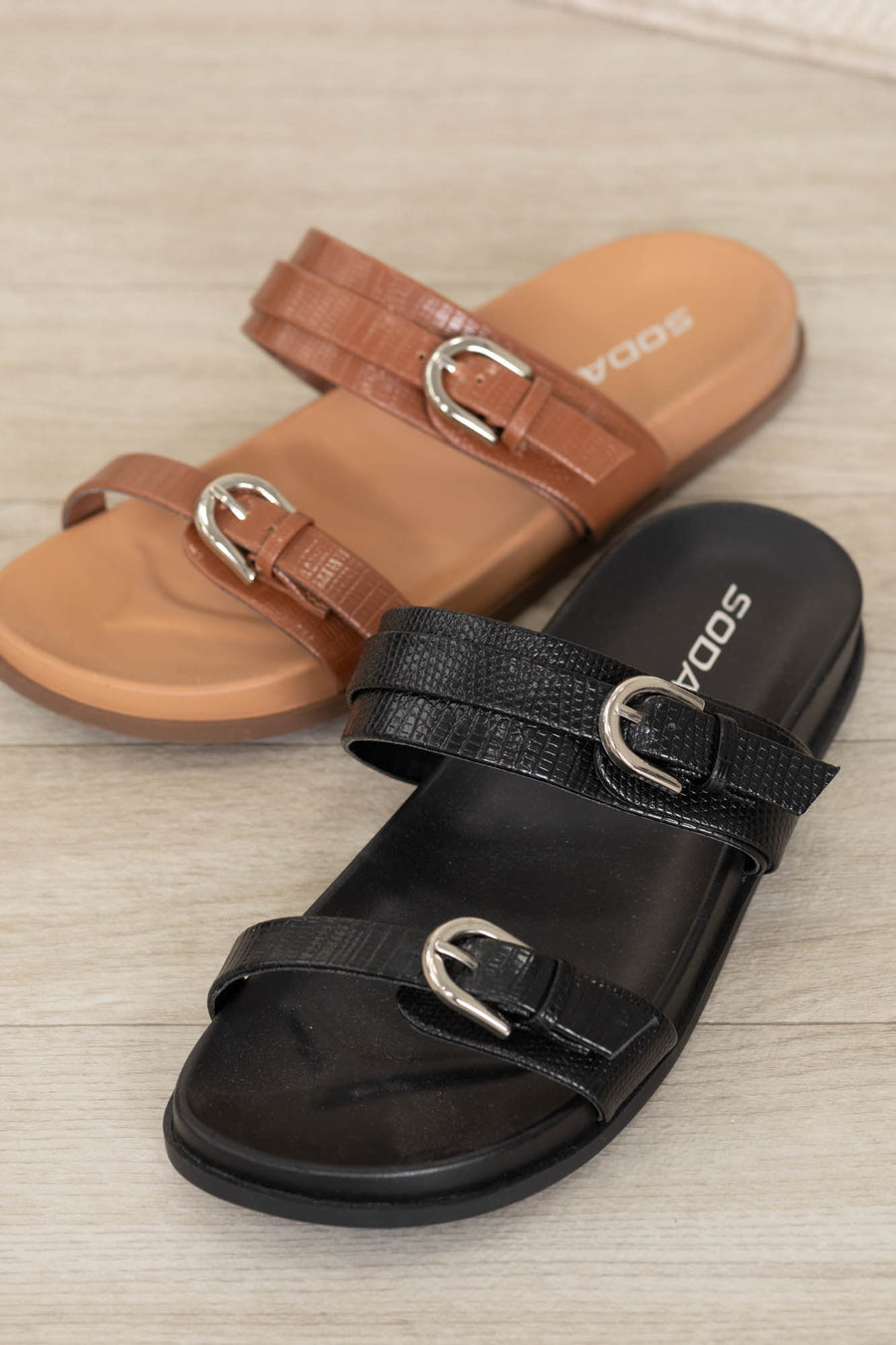 Casual Double Buckle Strap Sandals