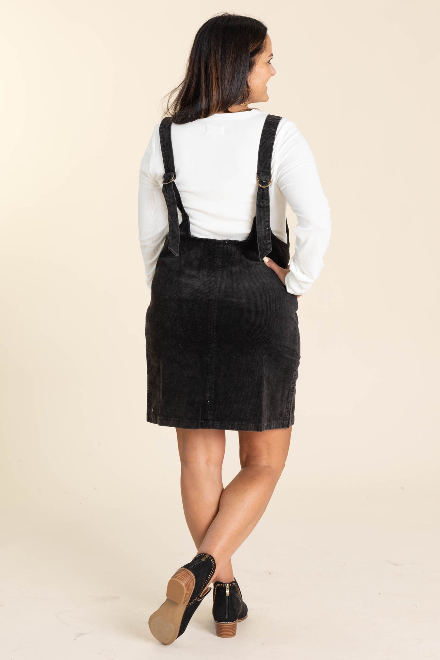 Black Washed Corduroy Jumper