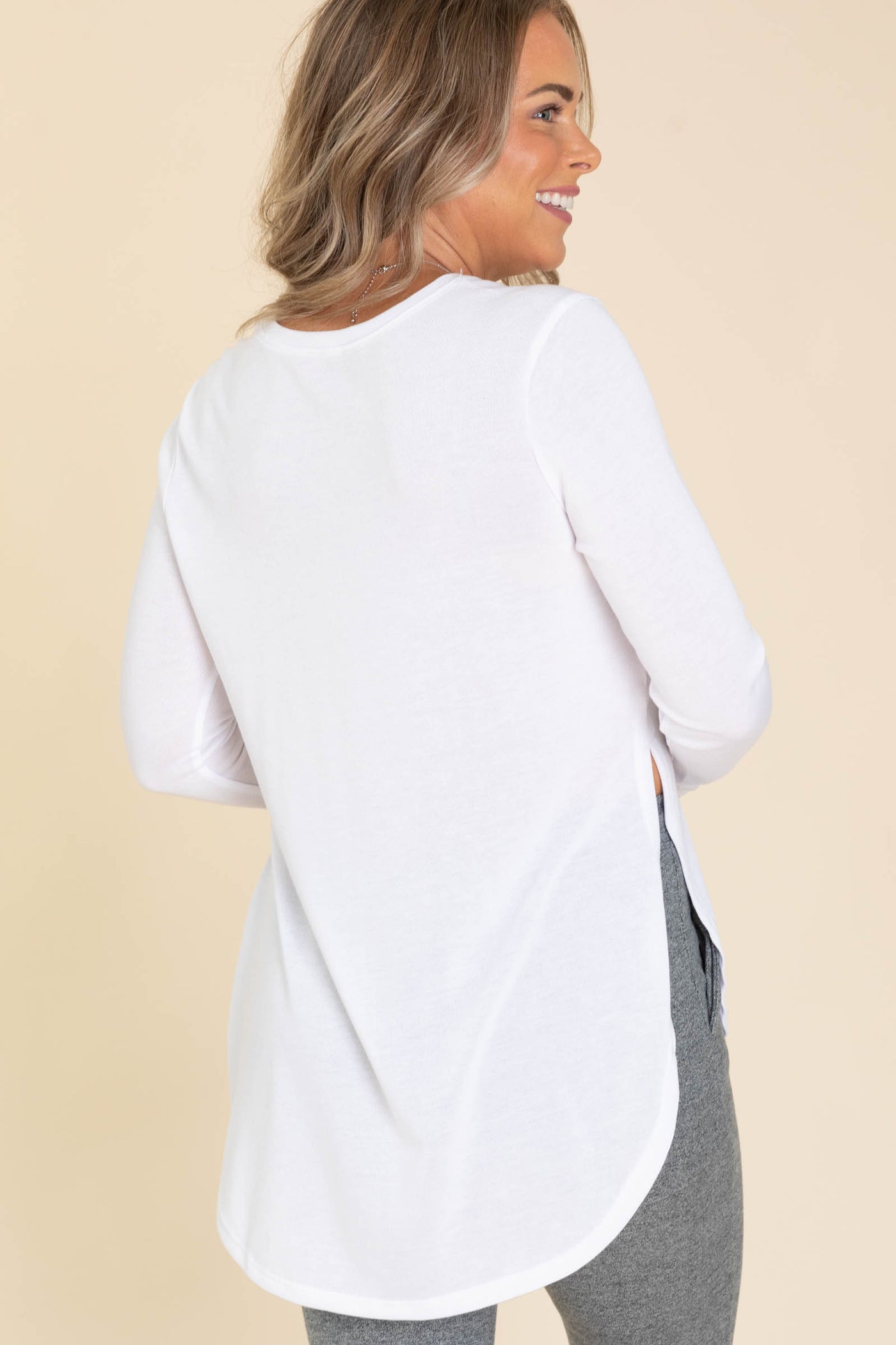 Long Sleeve Flow Tops With Side Slits