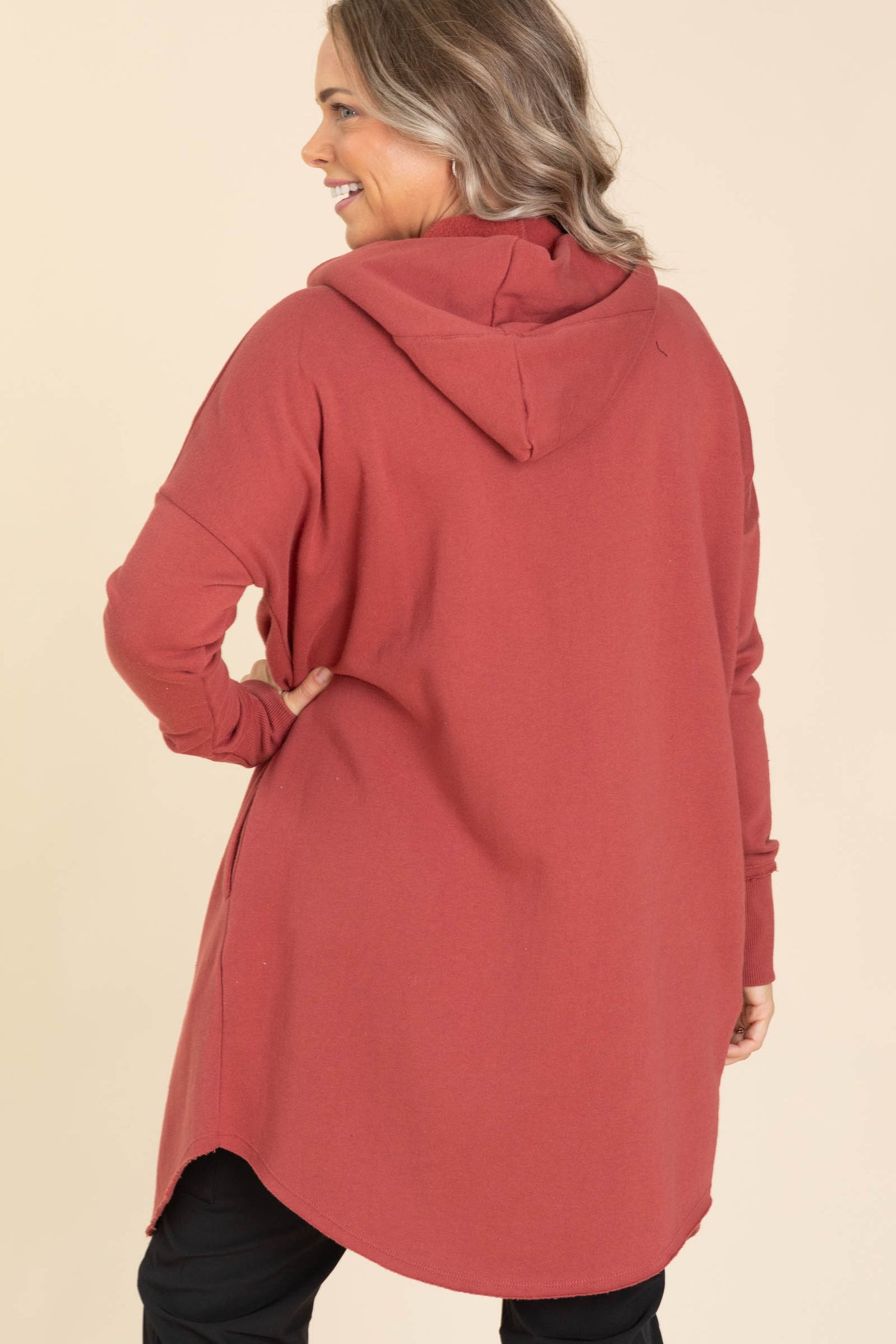 Open Front Longline Hoodie Cardigans