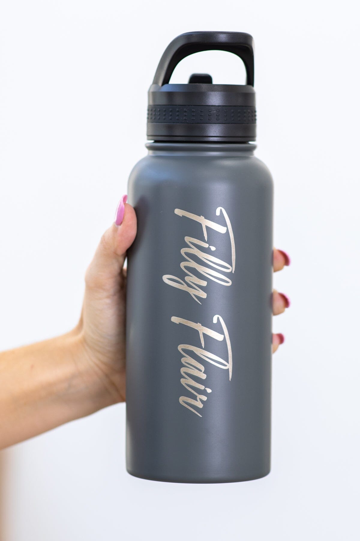 Graphite Filly Flair 32oz Water Bottle - Filly Flair