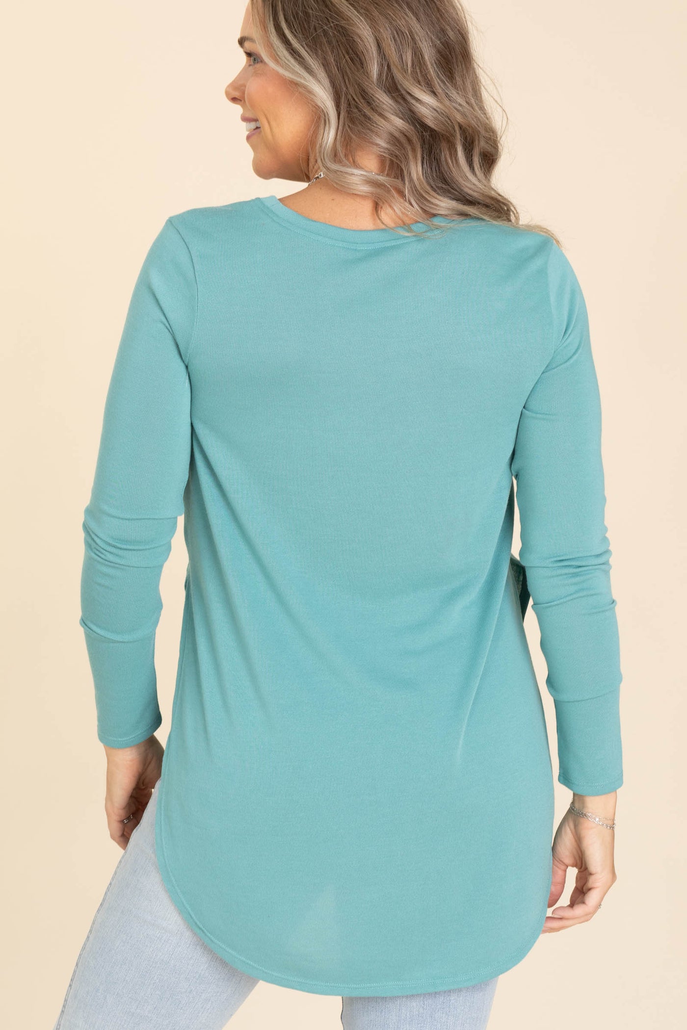 Long Sleeve Flow Tops With Side Slits