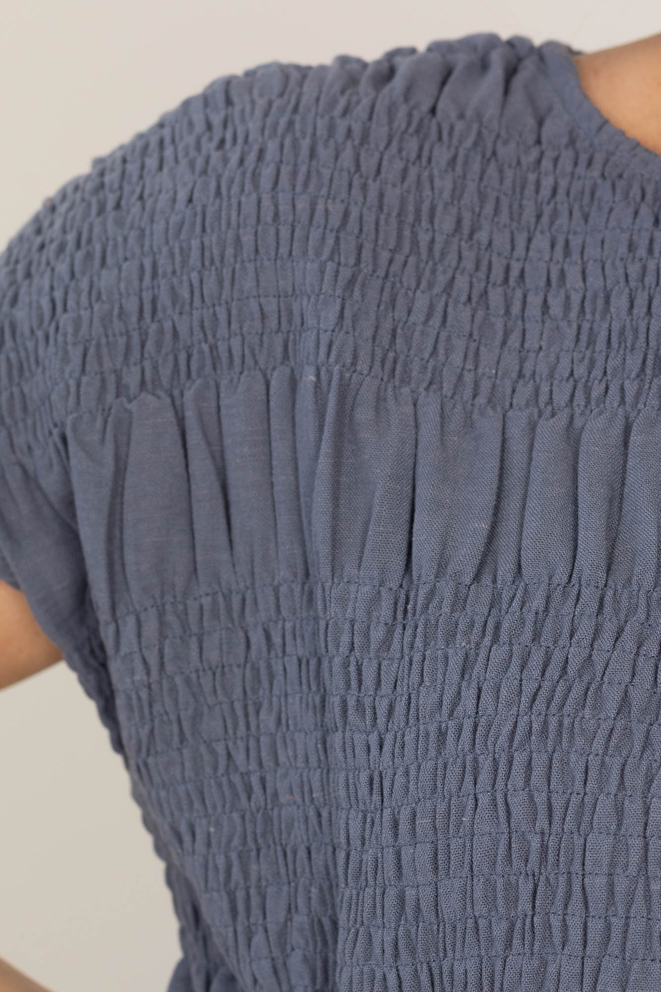 Ruched Crewneck Knit Tops