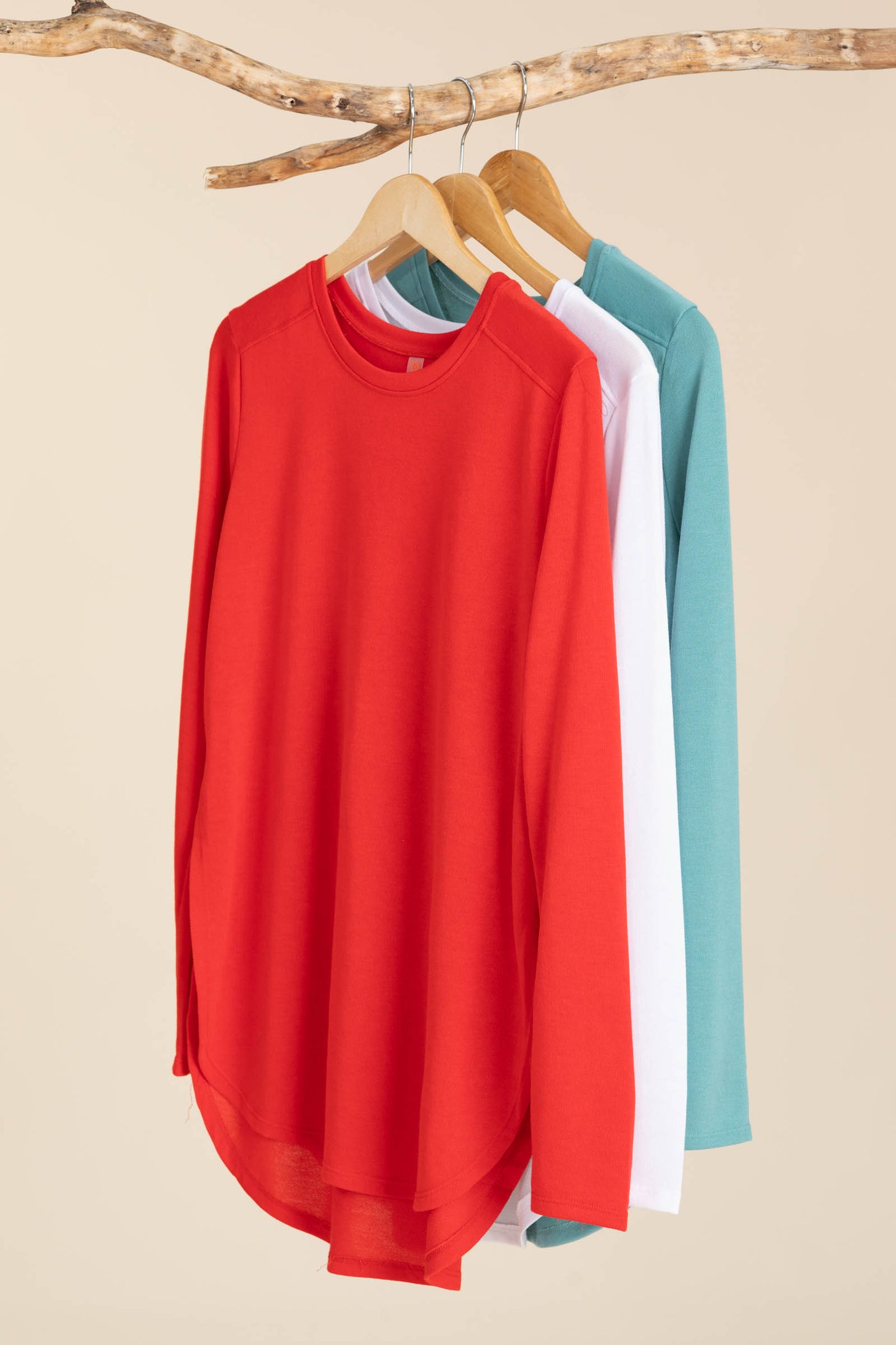Long Sleeve Flow Tops With Side Slits