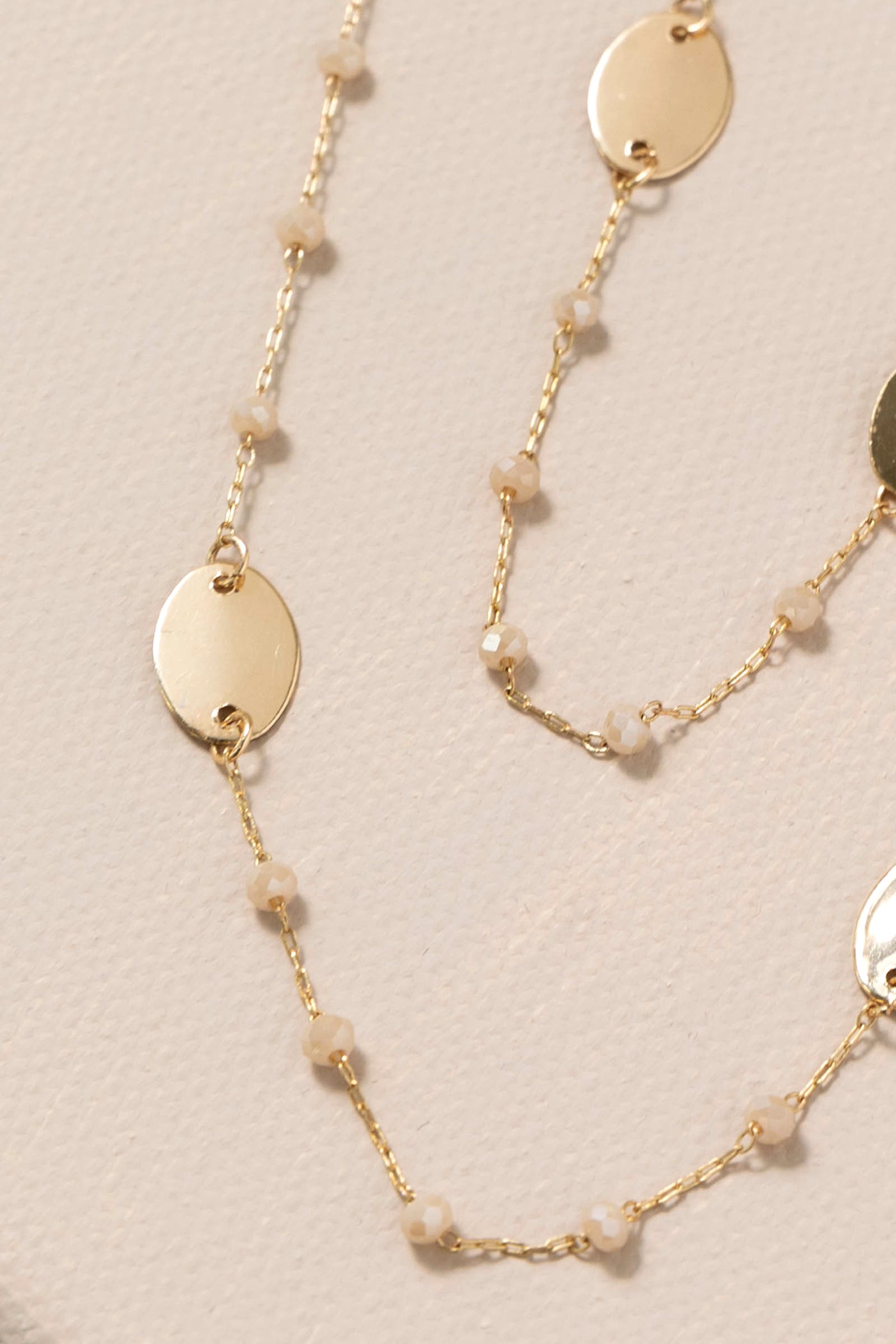 Lorie's Long and Gold Disc Chain Necklaces