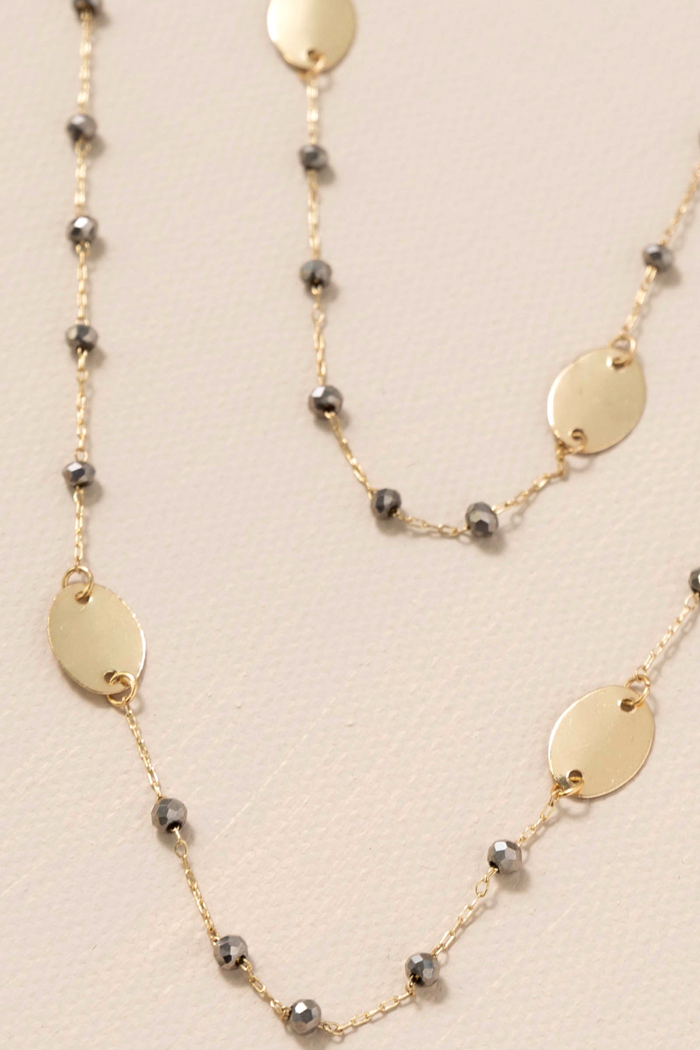 Lorie's Long and Gold Disc Chain Necklaces