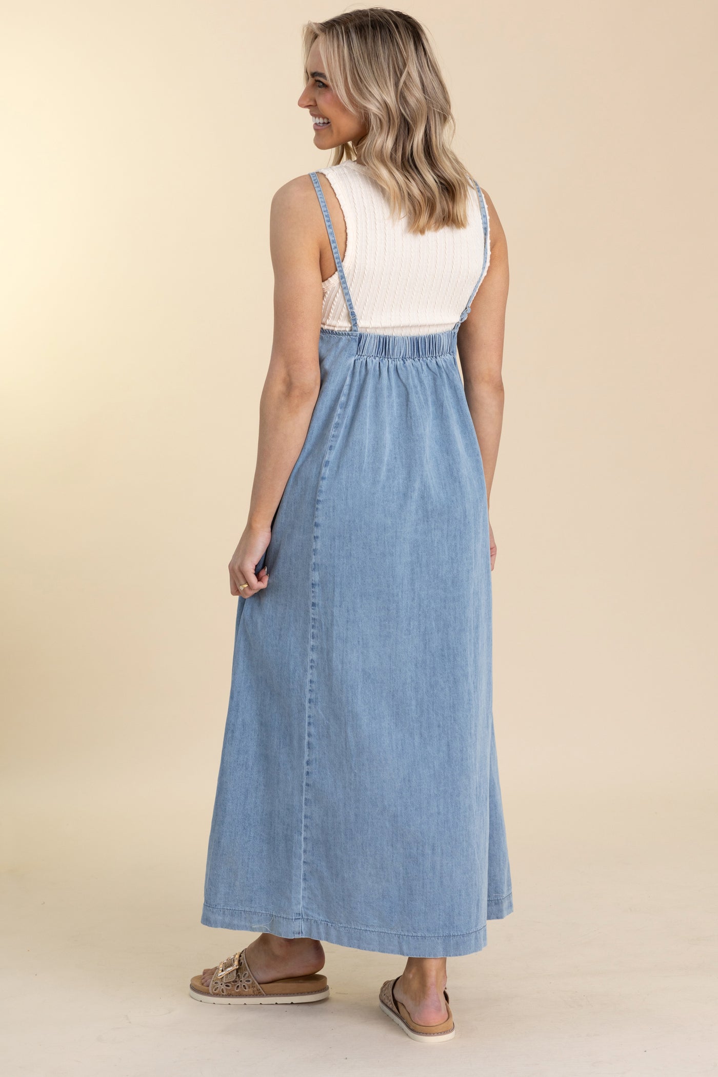 Denim A-Line Lightweight Maxi Dress Filly Flair Denim A-Line Lightweight Maxi Dress Filly Flair