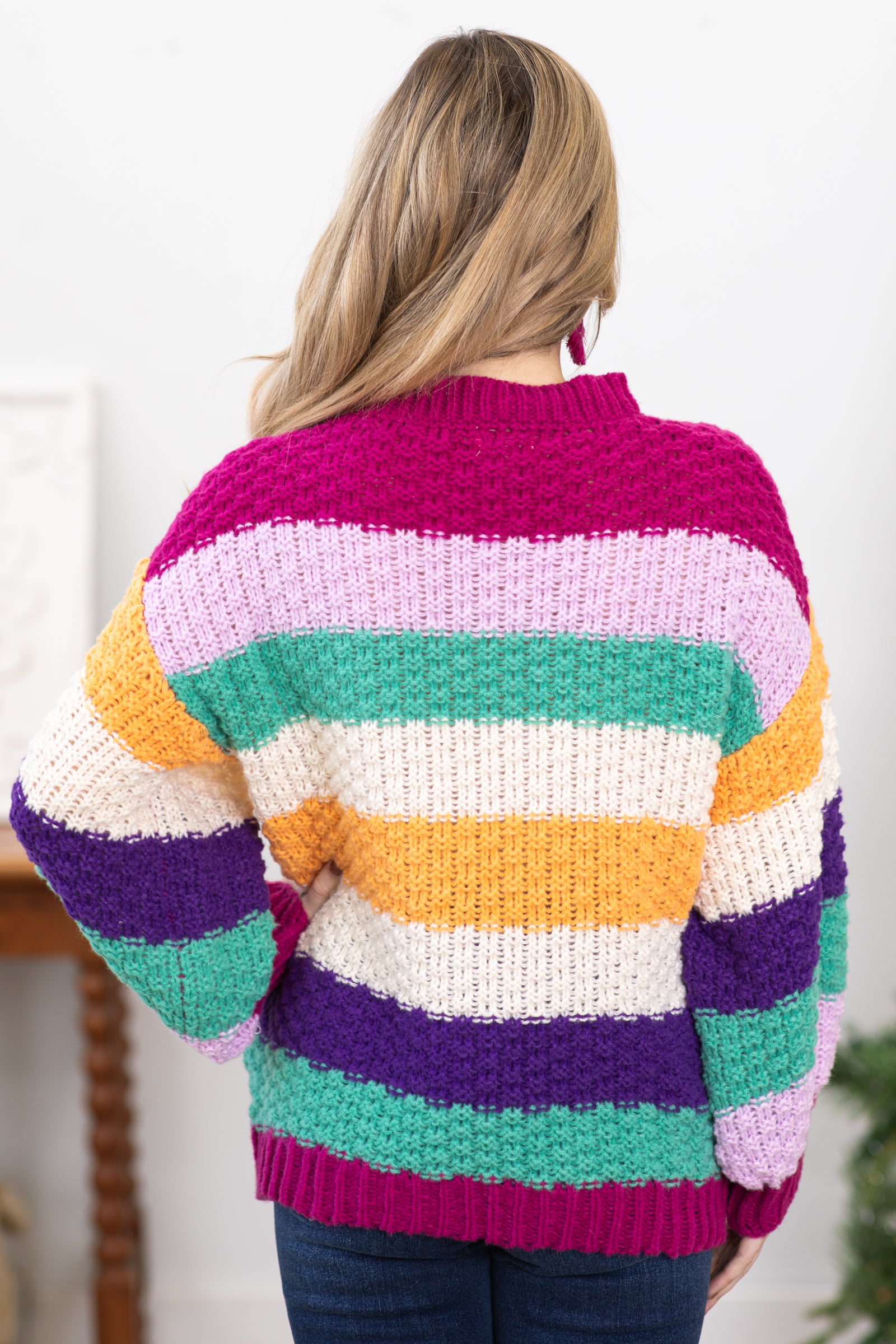 Mint Multicolor Colorblock Sweater
