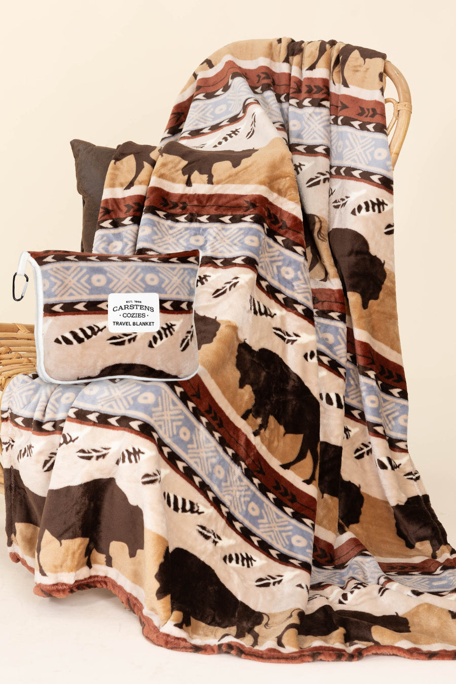 Buffalo Stripe Travel Blanket