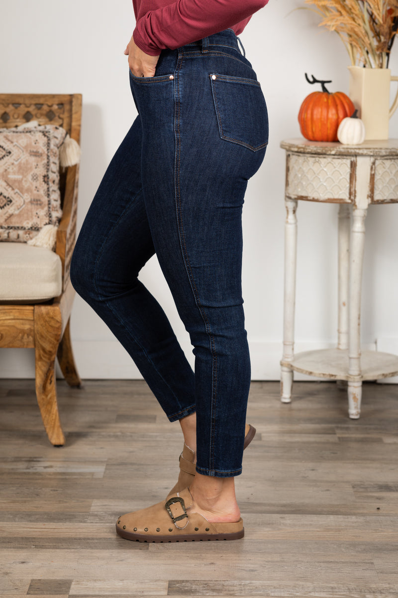 Judy Blue Tummy Control Skinny Jeans - Full Size Garment Dyed for a Flattering Fit main image 0