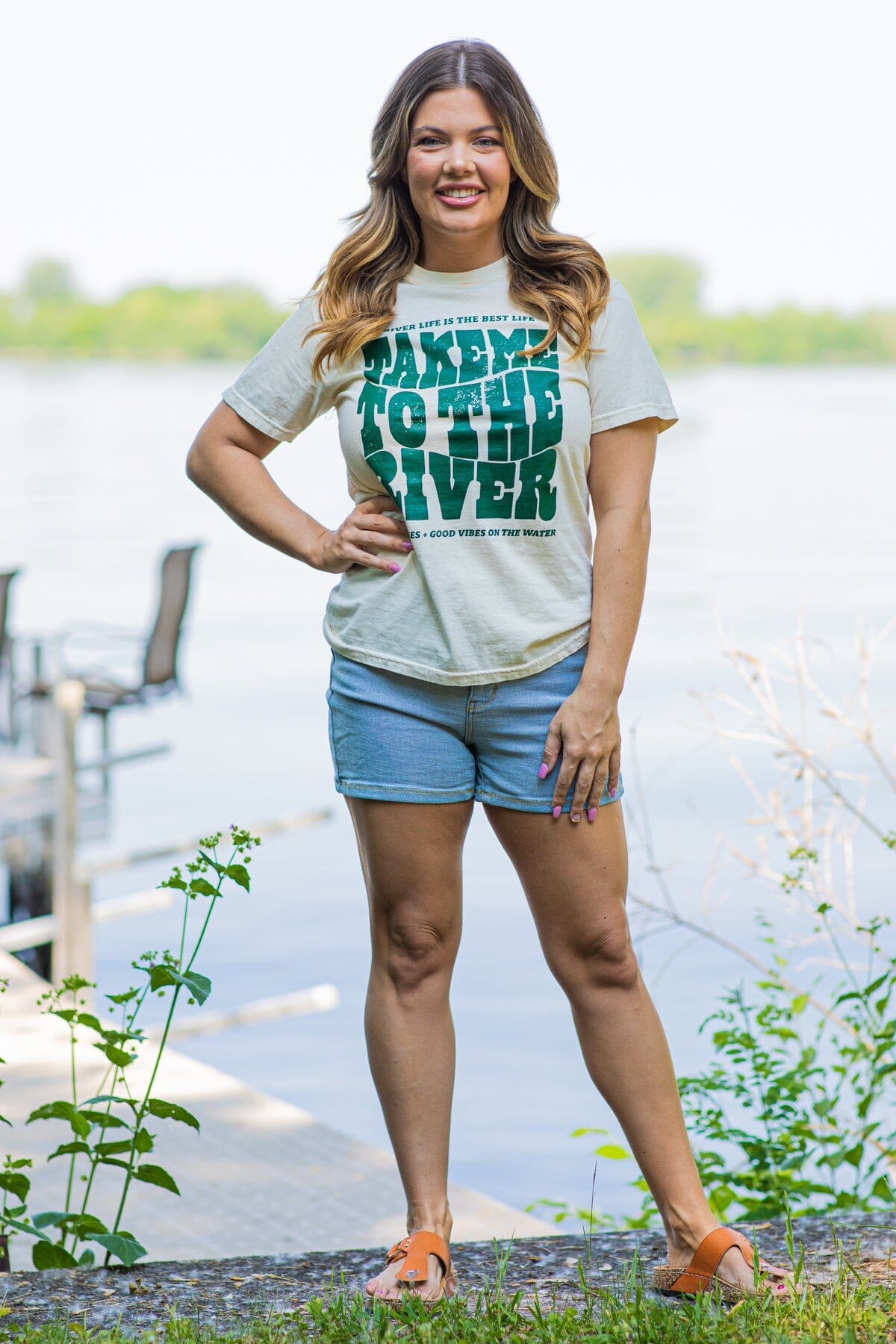 Cream Take Me To The River Graphic Tee - Filly Flair