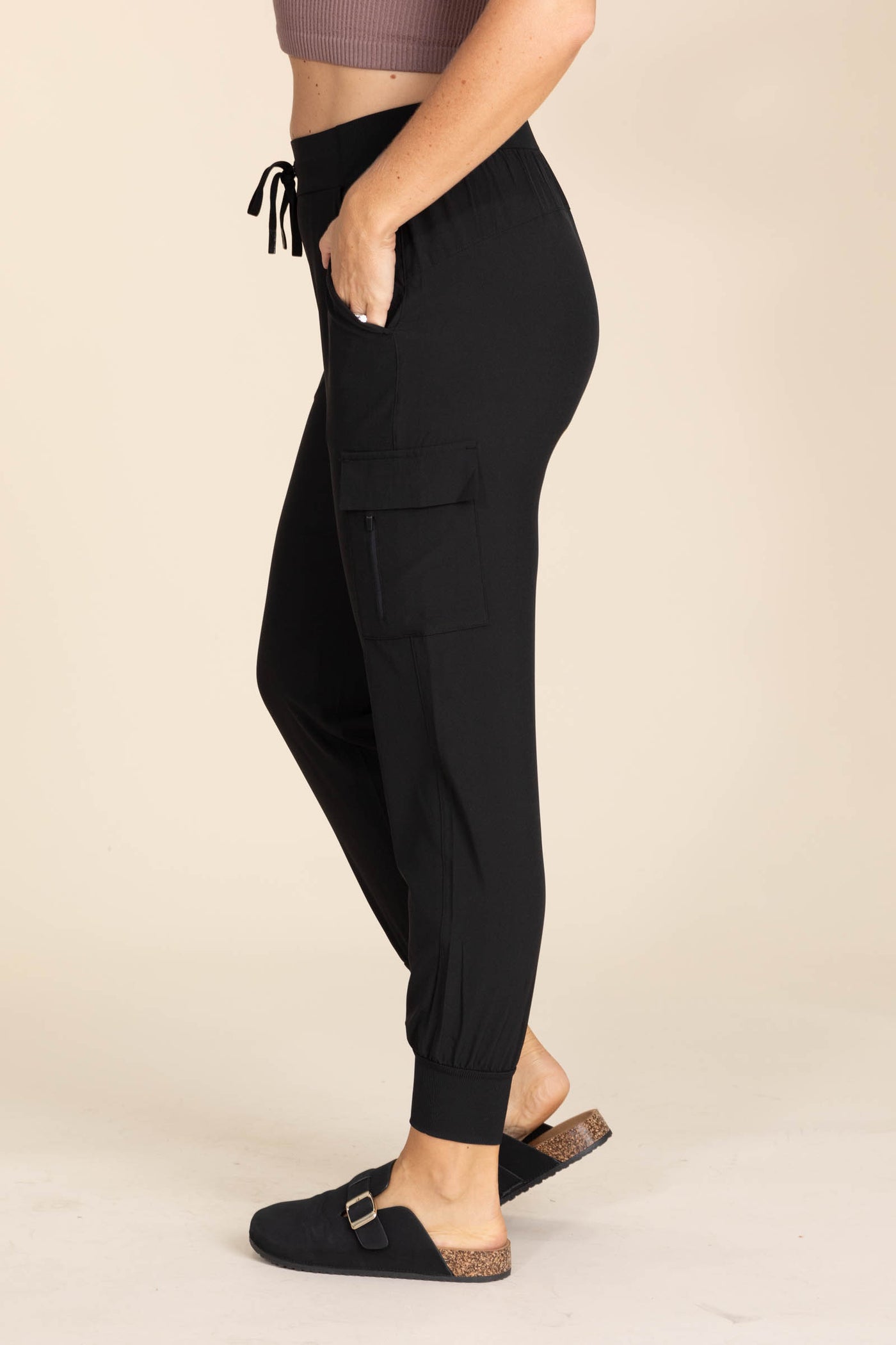 Drawstring High-Waisted Active Joggers