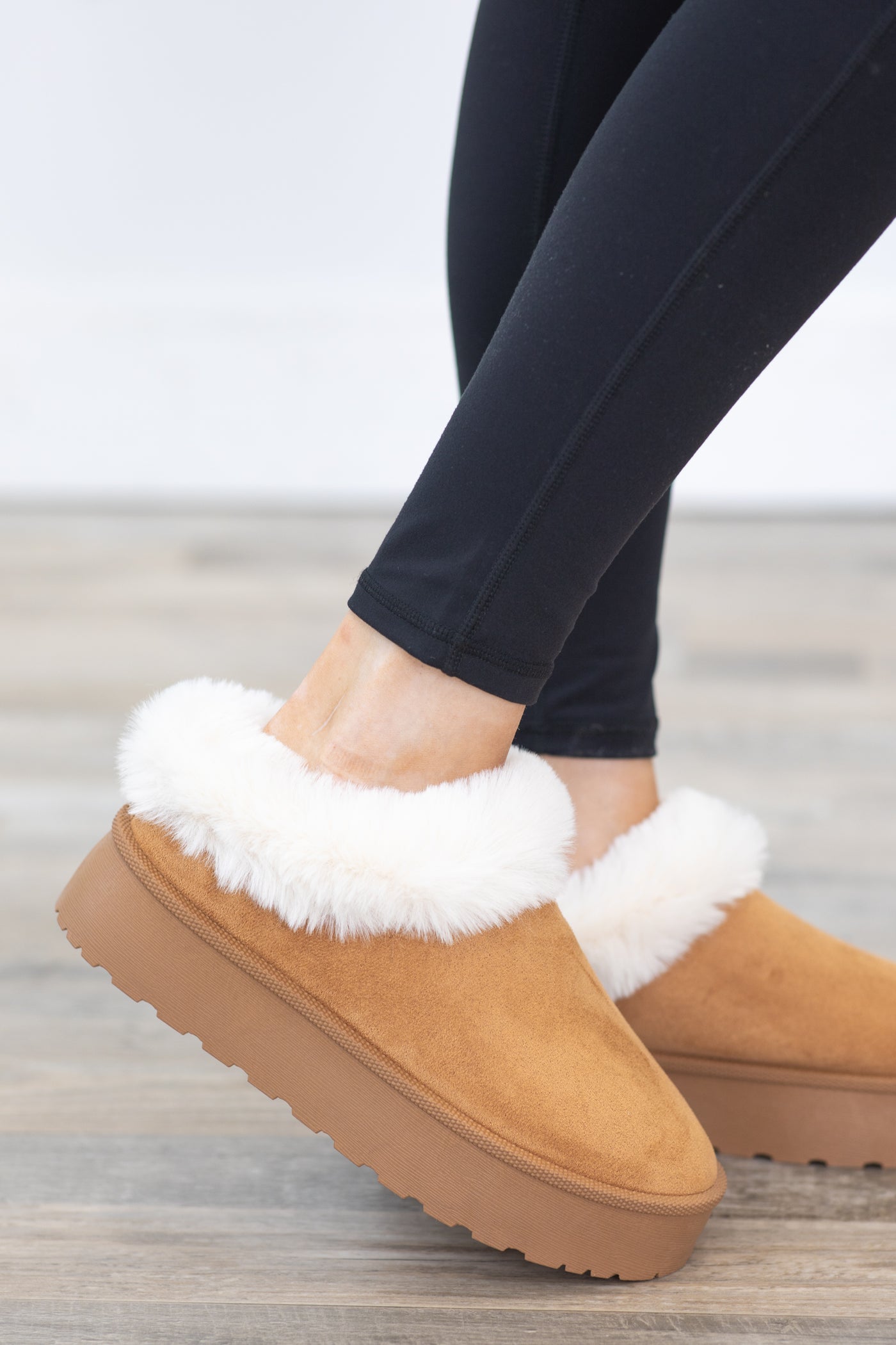 Faux Fur Lined Platform Slip On Shoes Filly Flair Faux Fur Lined Platform Slip On Shoes Filly Flair