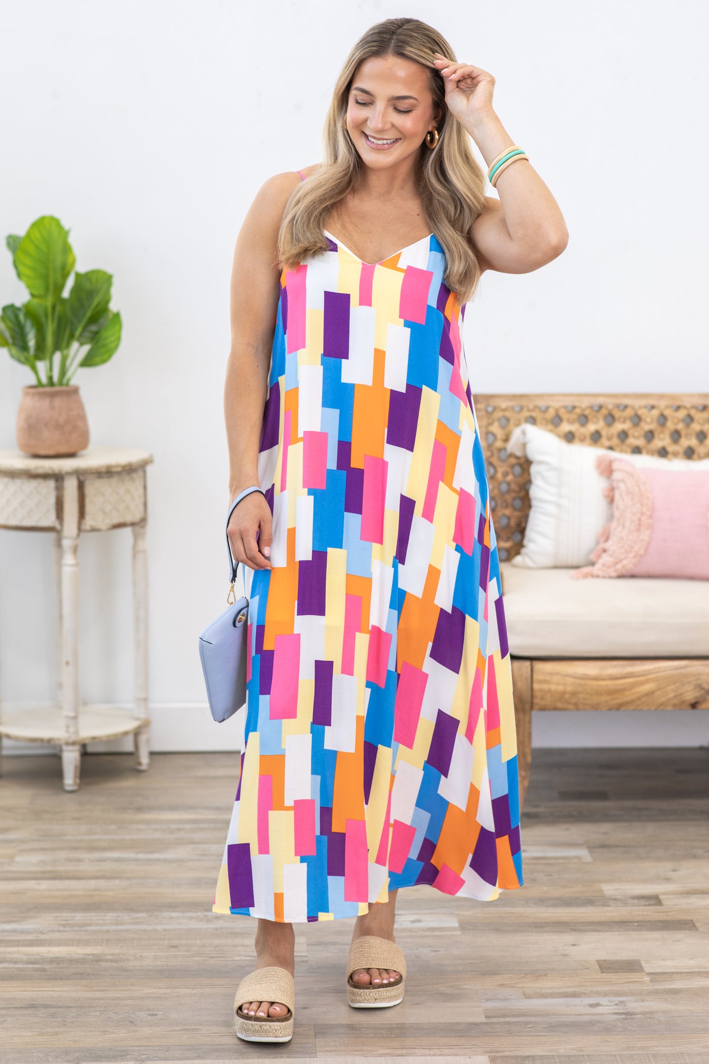 purple multicolor dress Portia and Scarlett Ps24814 - Long Sheath Dress