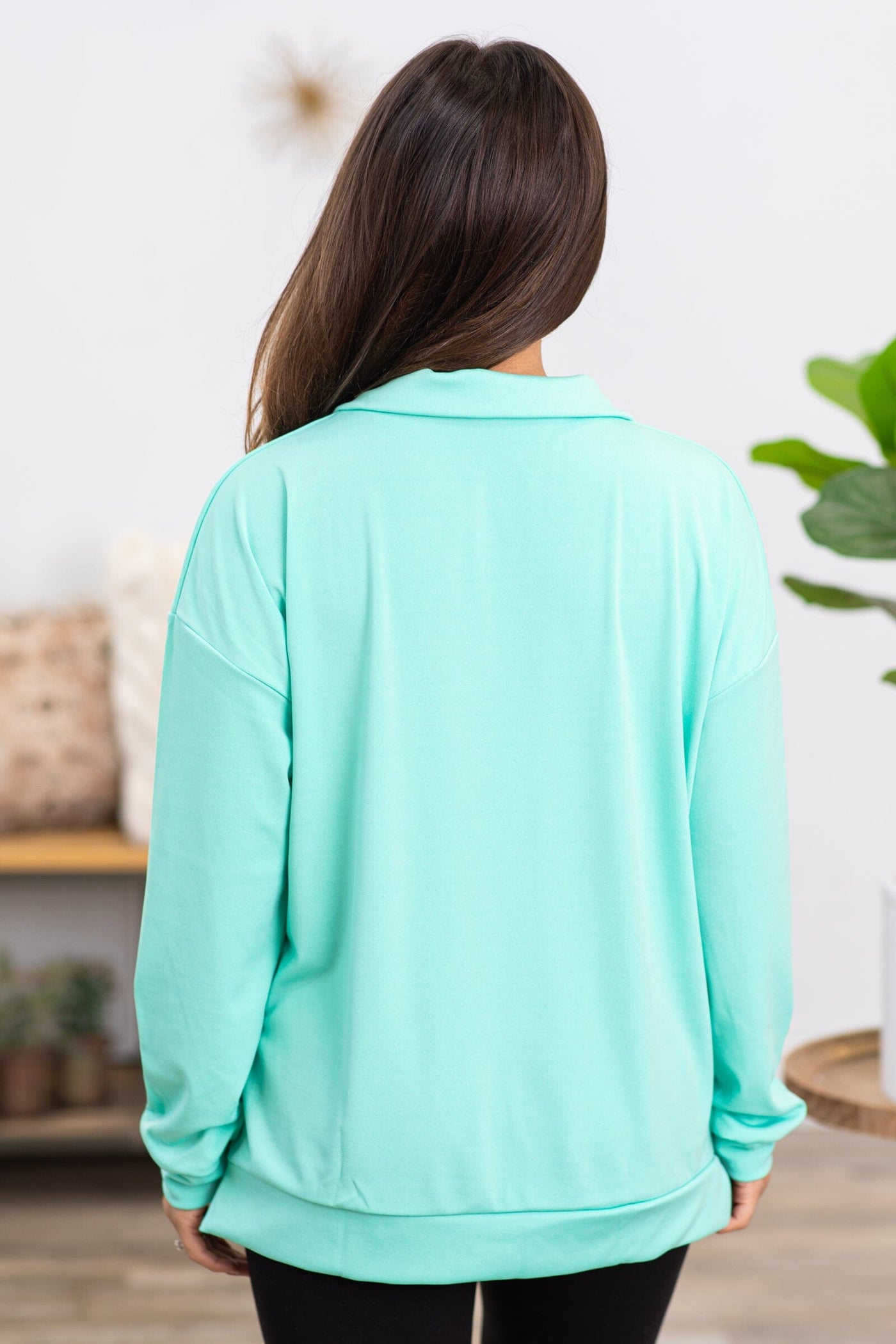 Mint 1/4 Zip Pullover - Filly Flair