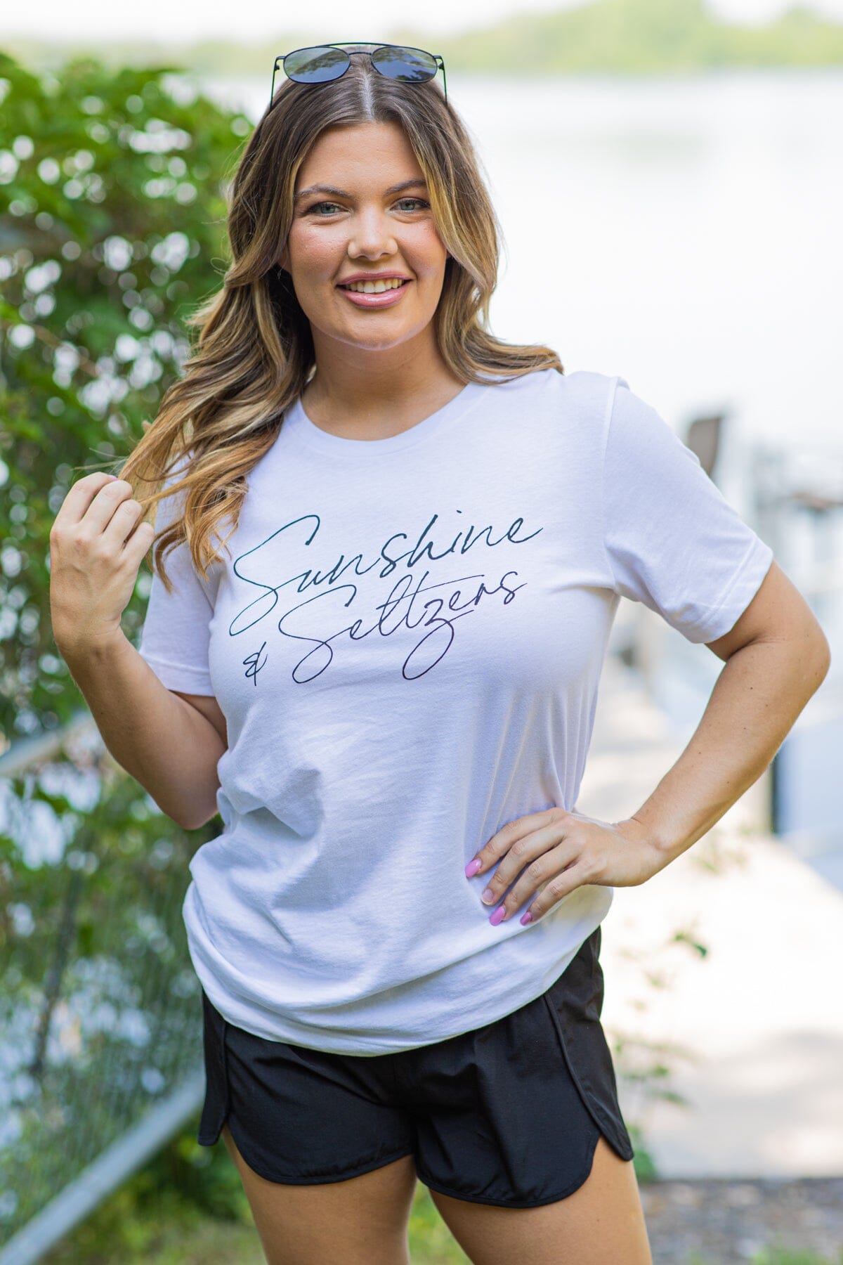 White Sunshine and Seltzers Graphic Tee - Filly Flair