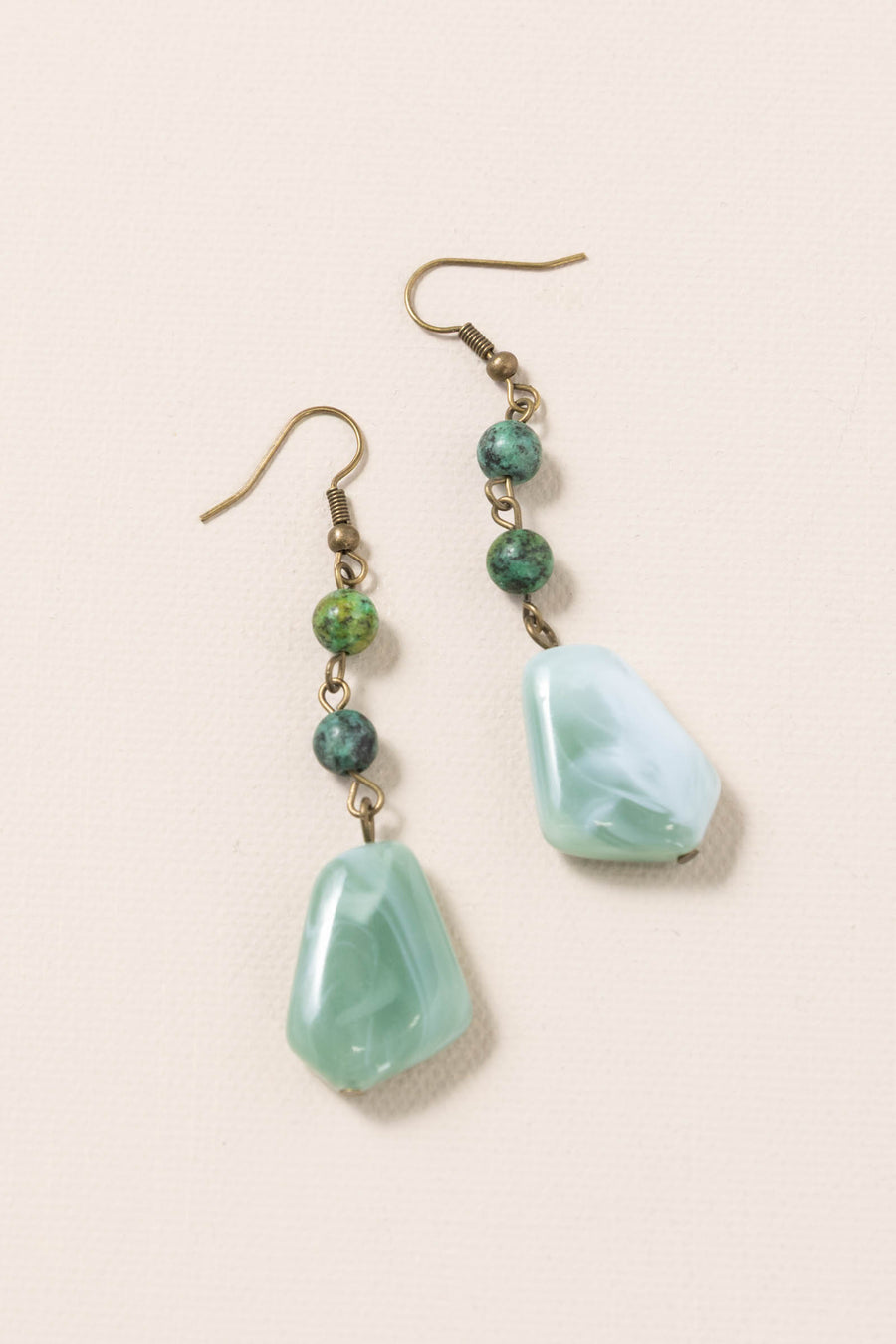 Teal Natural Stone Earrings