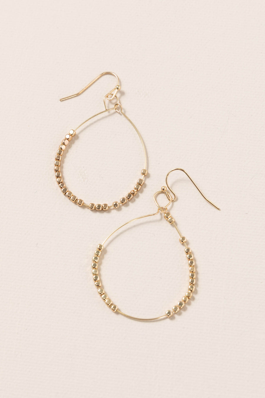 Gold Small Seed Beads Hoop Earrings
