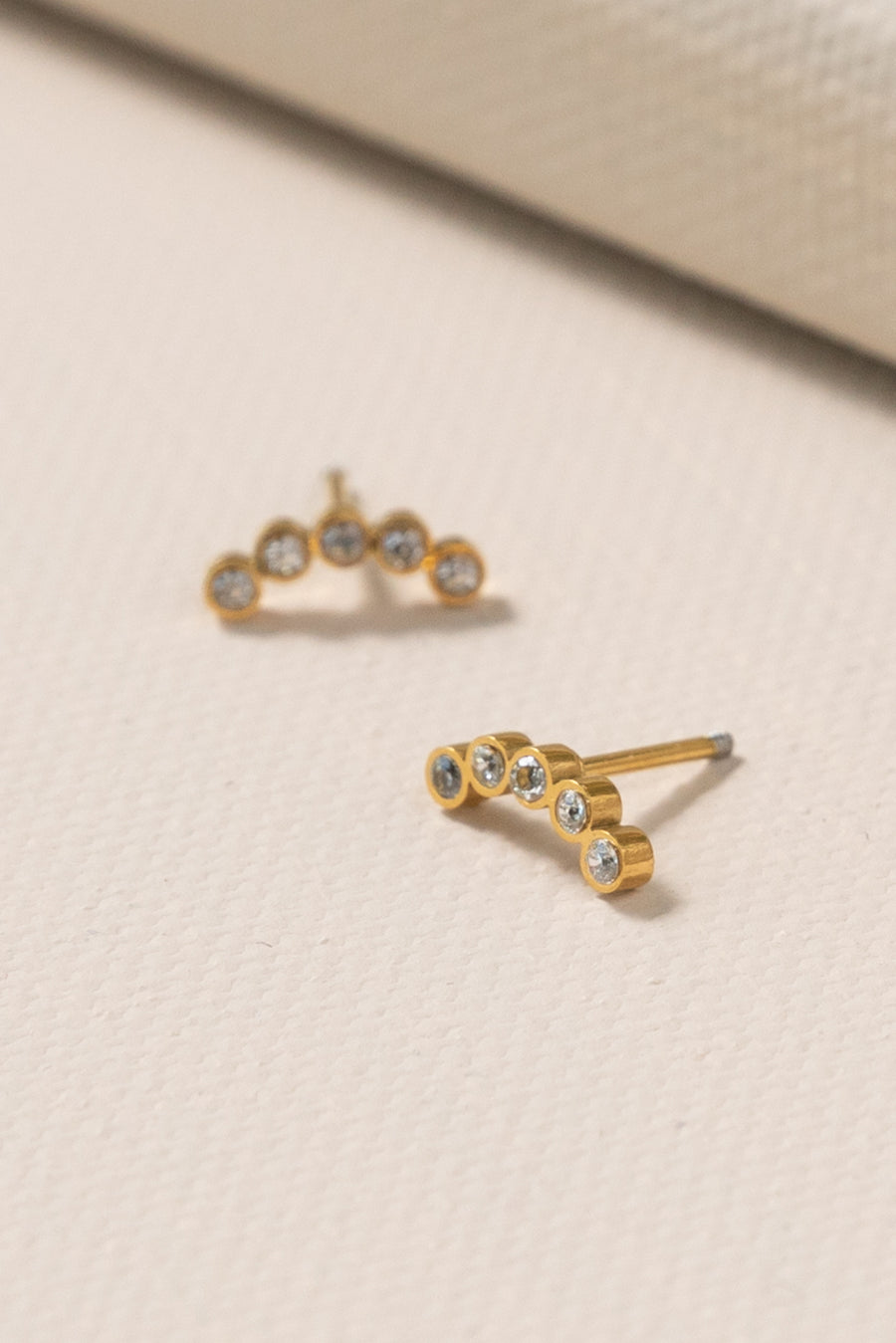 Abigail Gold Sparkle Stud Earrings