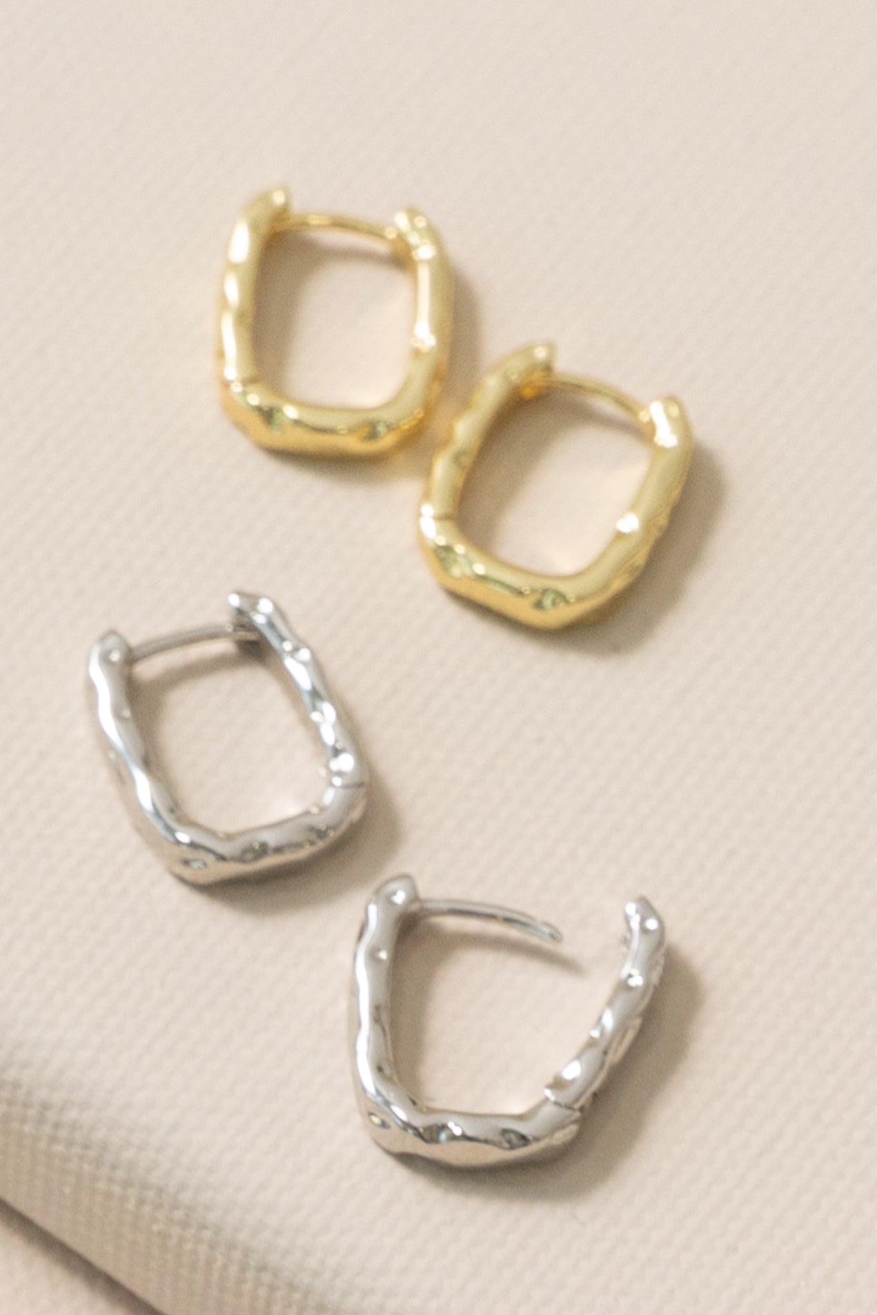 Hammered Rectangle Hoops