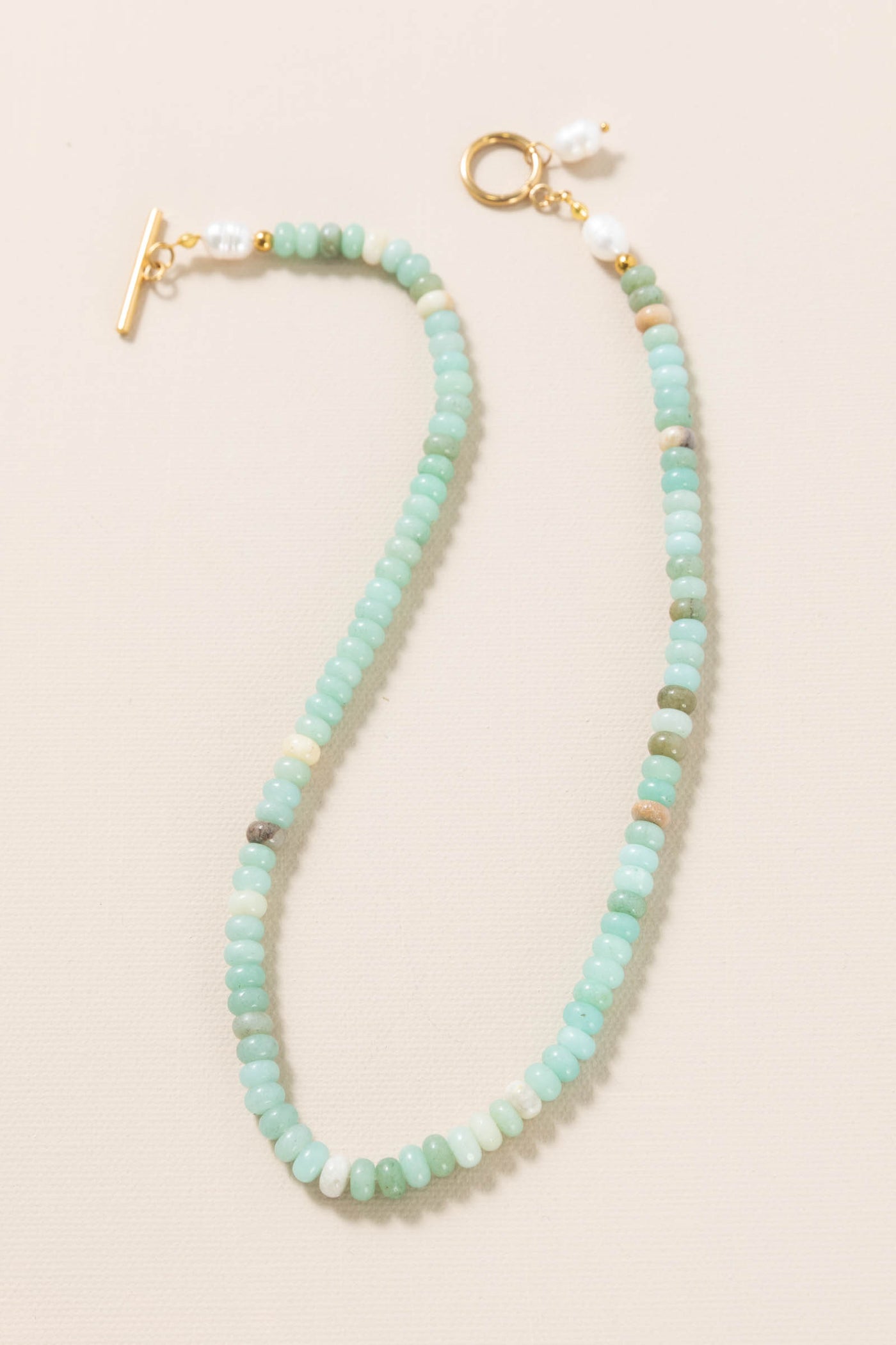 Mint Pearl Toggle Necklace