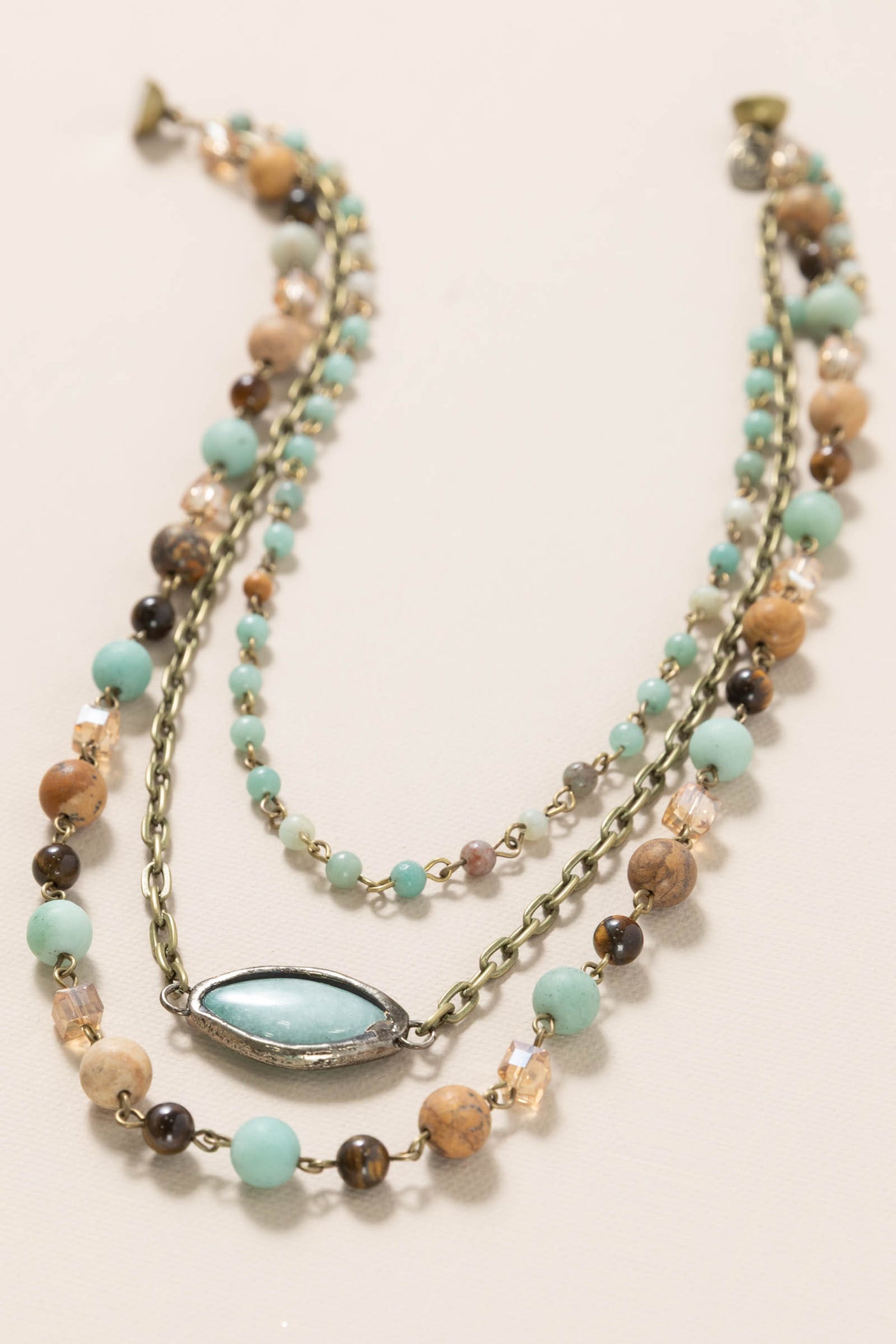Bronze Amazonite 3 Layered Necklace