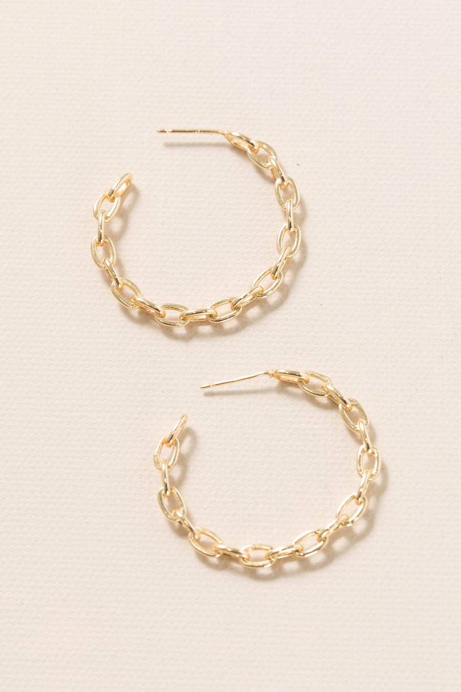 Gold Link Chain Hoop Earrings