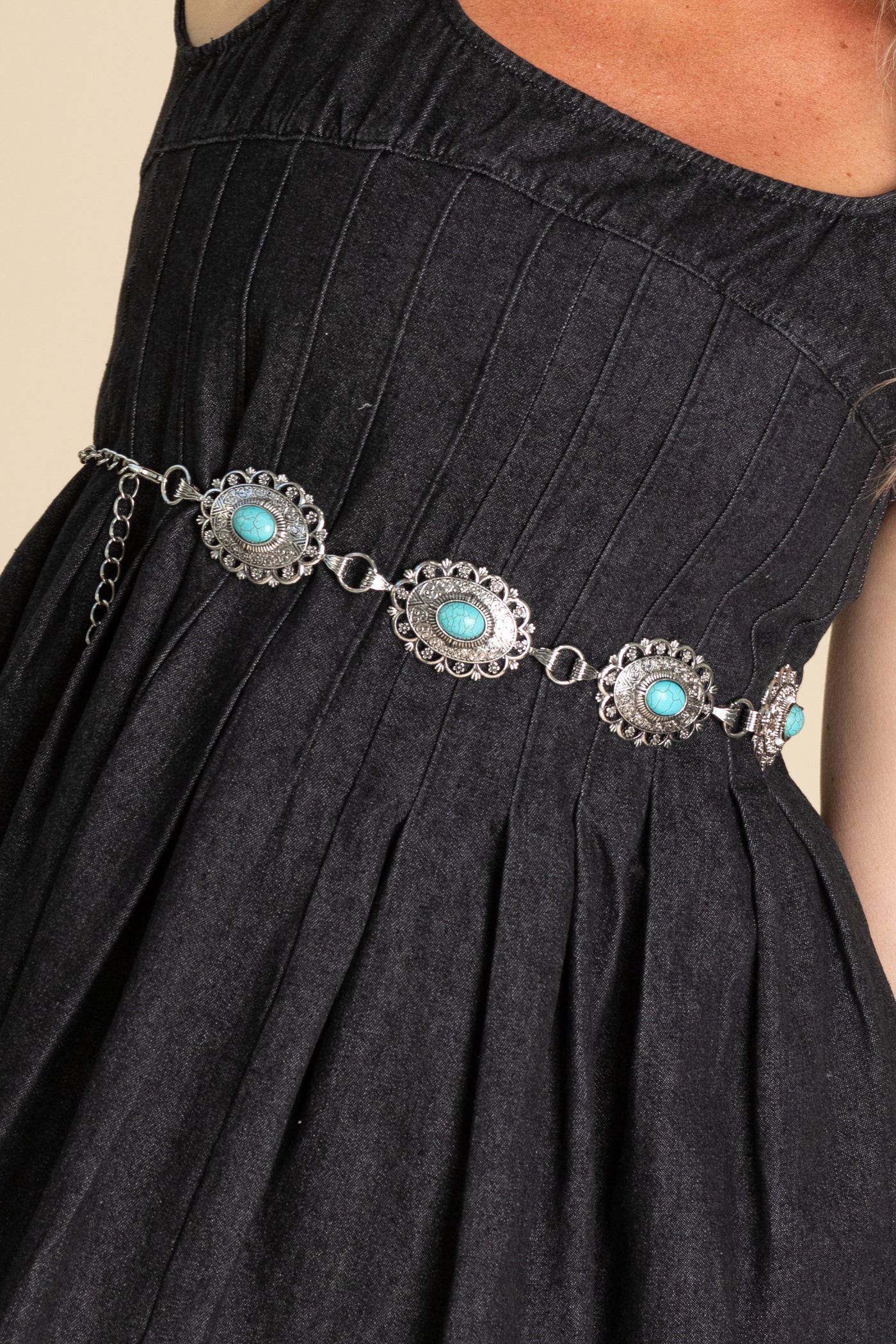 Vintage Turquoise Western Chain Belts