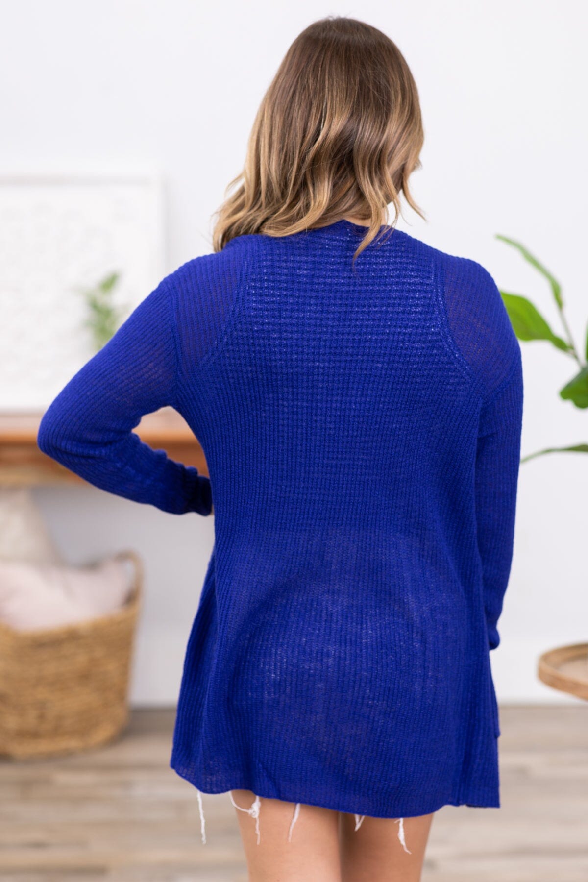 Cobalt Sweater Cardigan With Pockets - Filly Flair